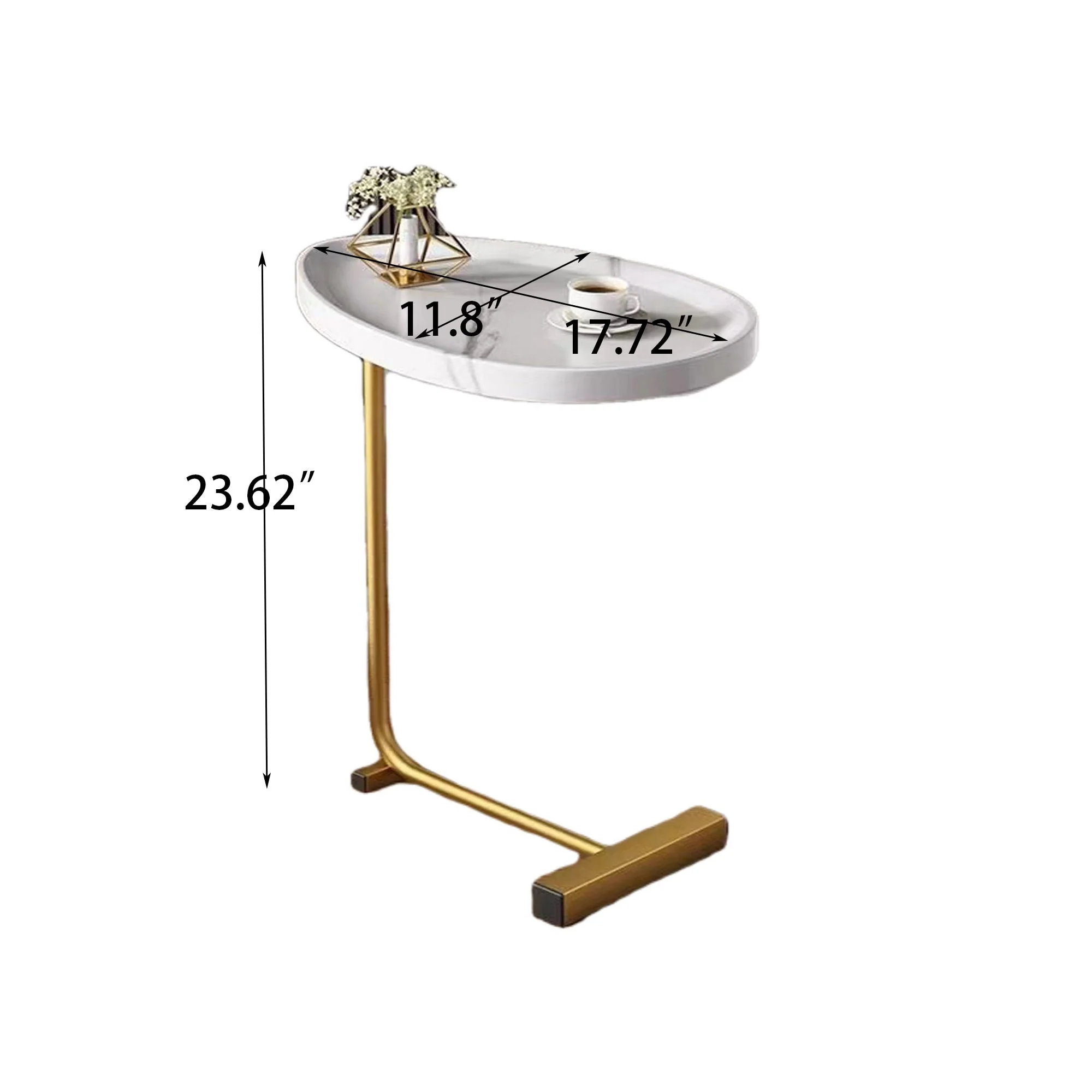 C-Shaped Side Table, Small Sofa Table For Cough, Bedroom - Image 12
