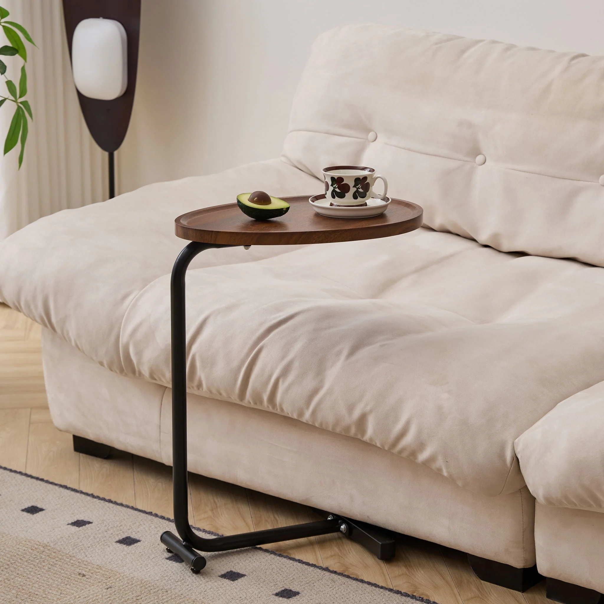 C-Shaped Side Table, Small Sofa Table For Cough, Bedroom - Image 13