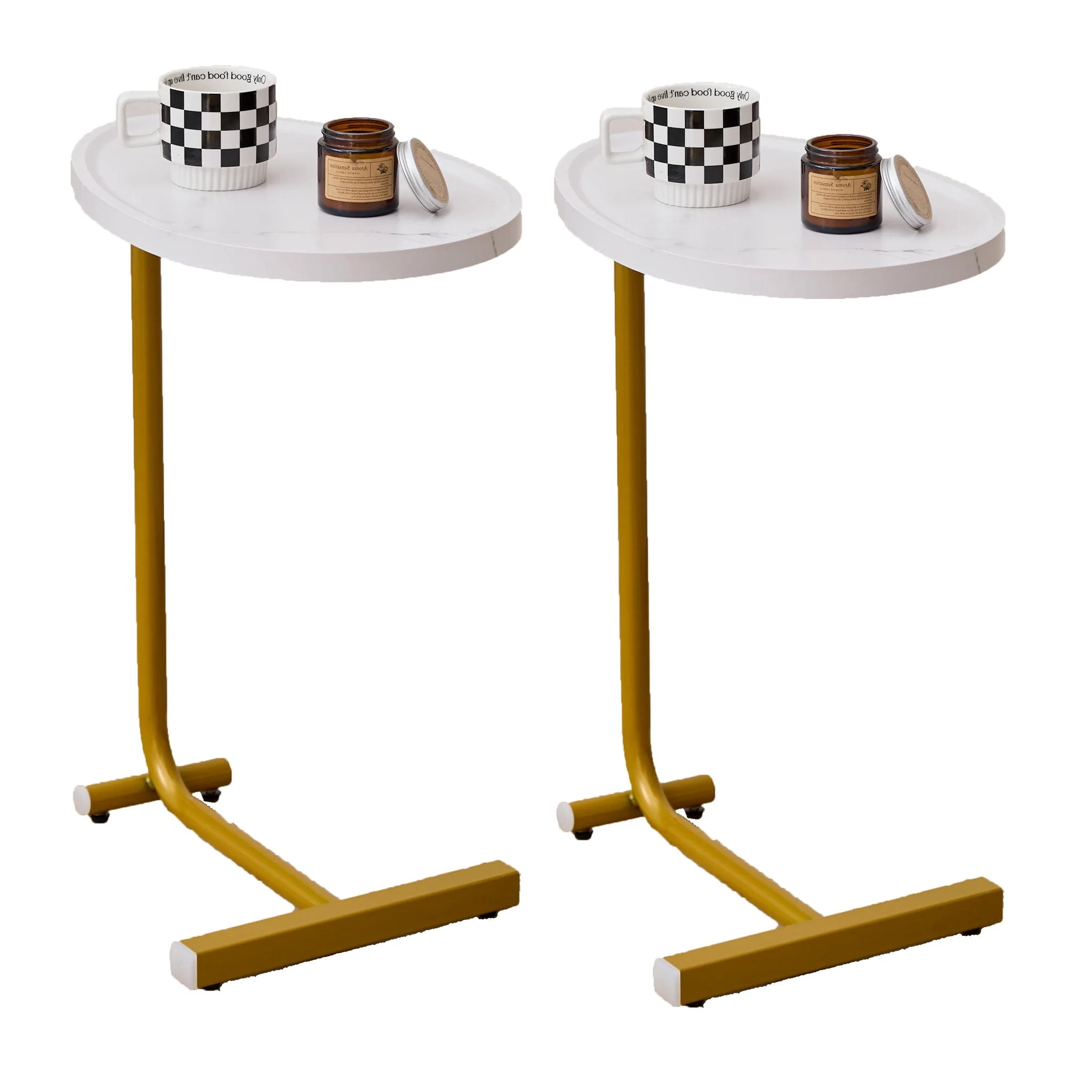 C-Shaped Side Table, Small Sofa Table For Cough, Bedroom - Image 14