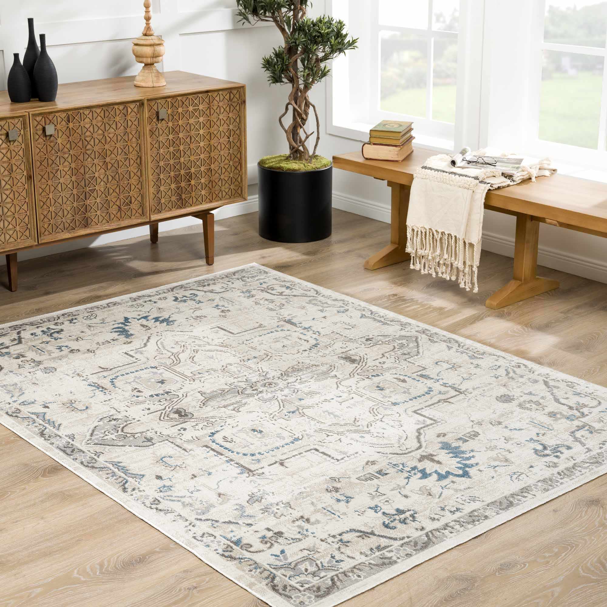 Cabacungan Cream Washable Area Rug - Clearance - Image 2
