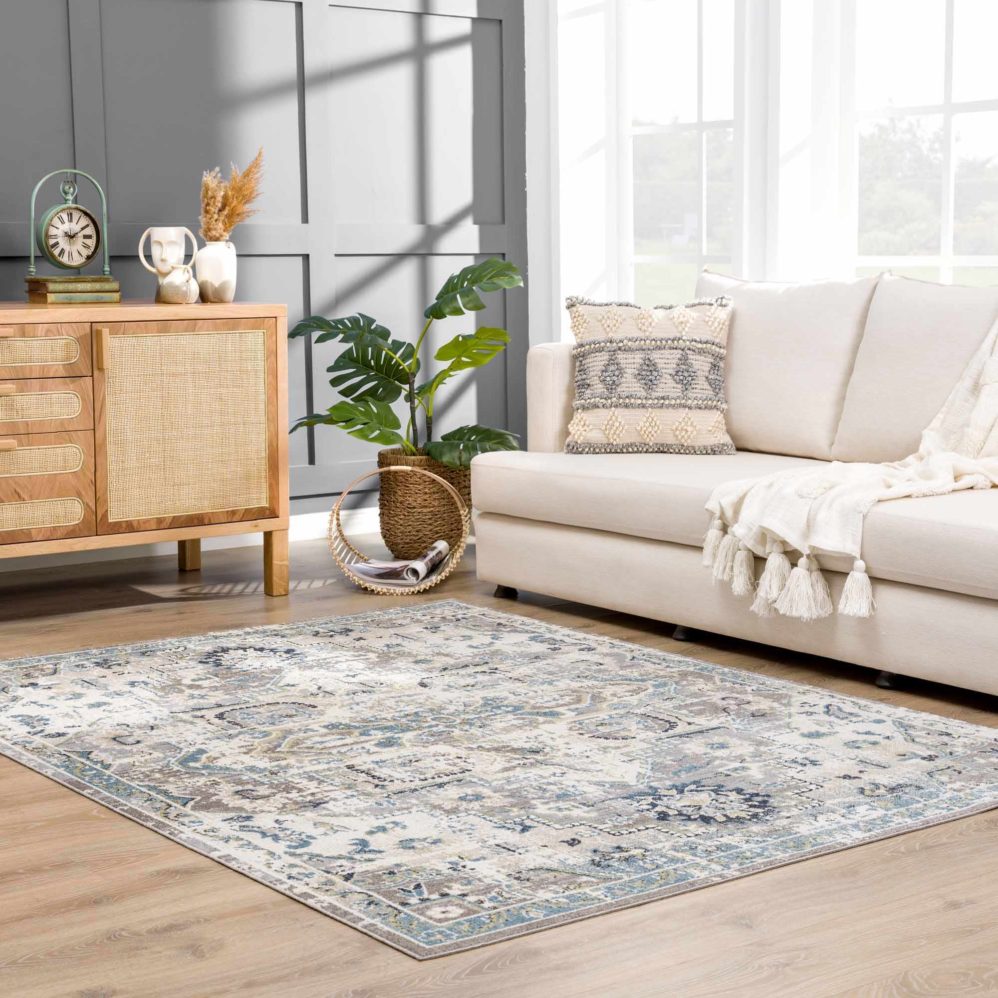 Cabacungan Gray & Blue Washable Area Rug - Image 10