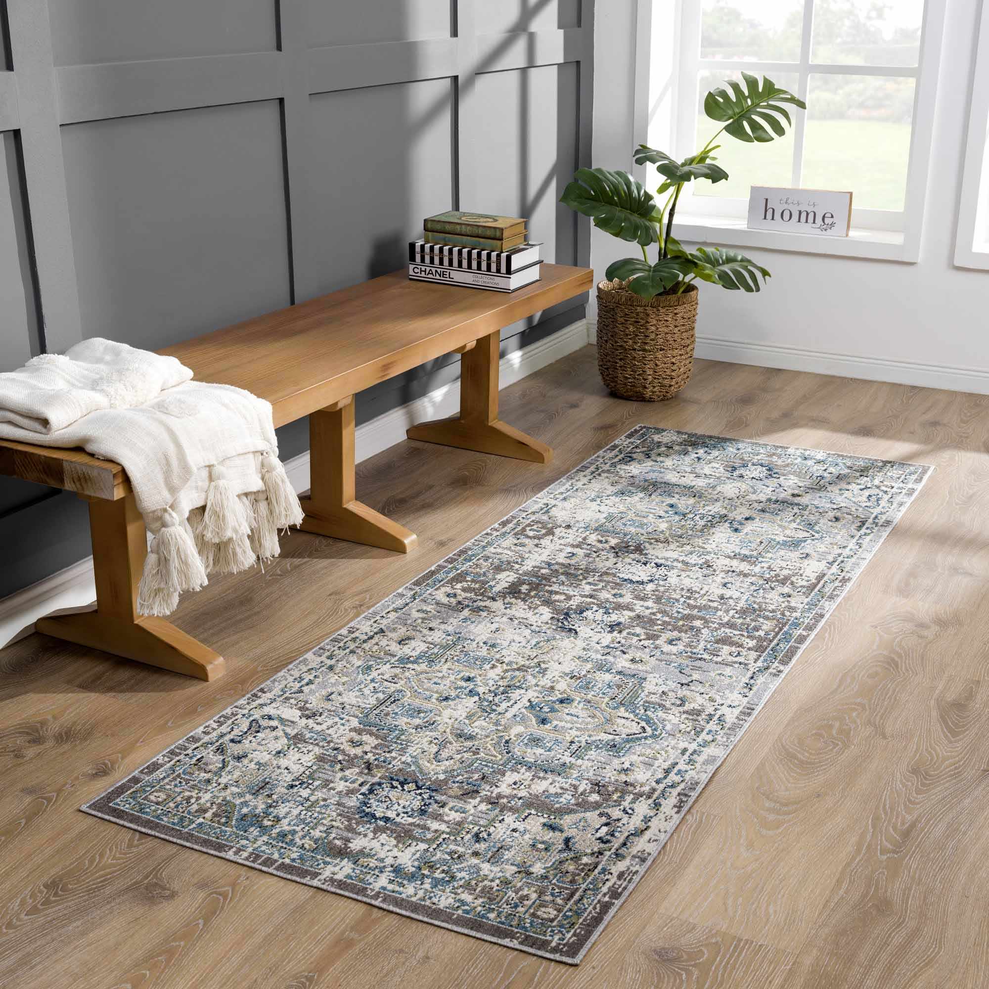Cabacungan Gray & Blue Washable Area Rug - Image 5