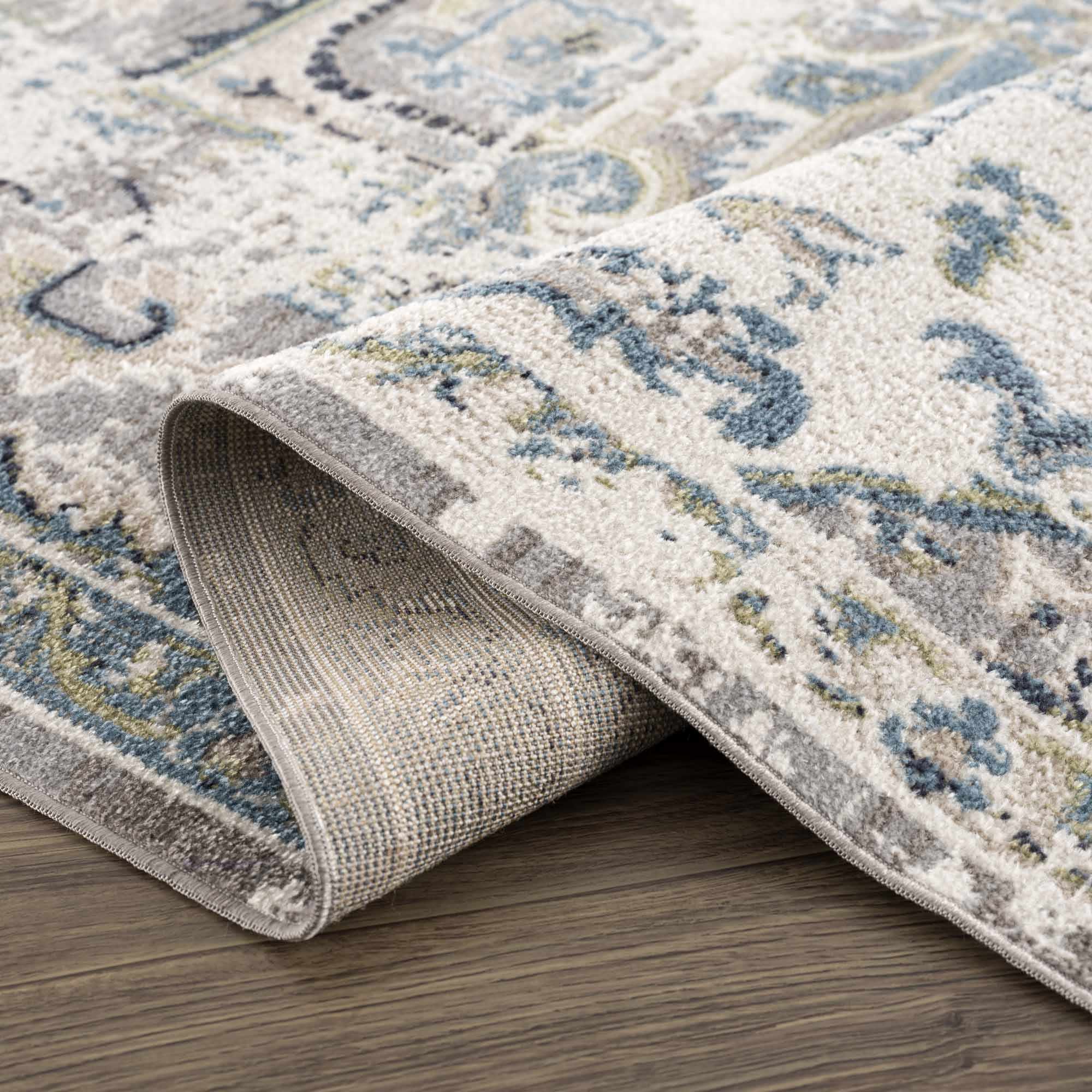 Cabacungan Gray & Blue Washable Area Rug - Image 8
