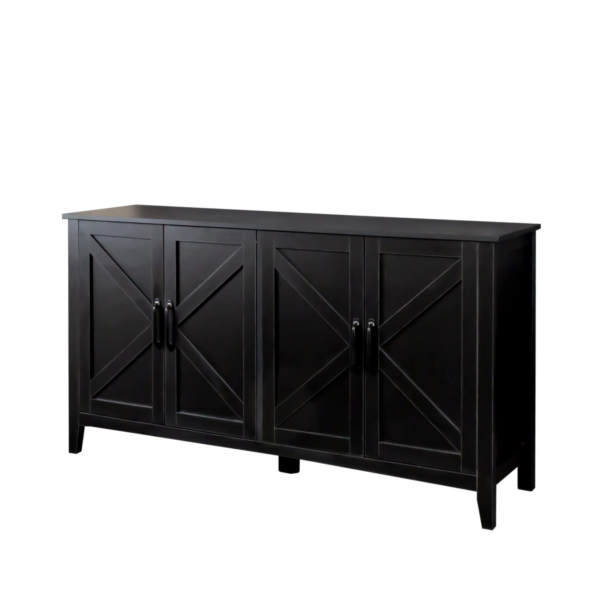 Cabinet With 4 Doors and 4 Open Shelves Freestanding Sideboard - Image 13