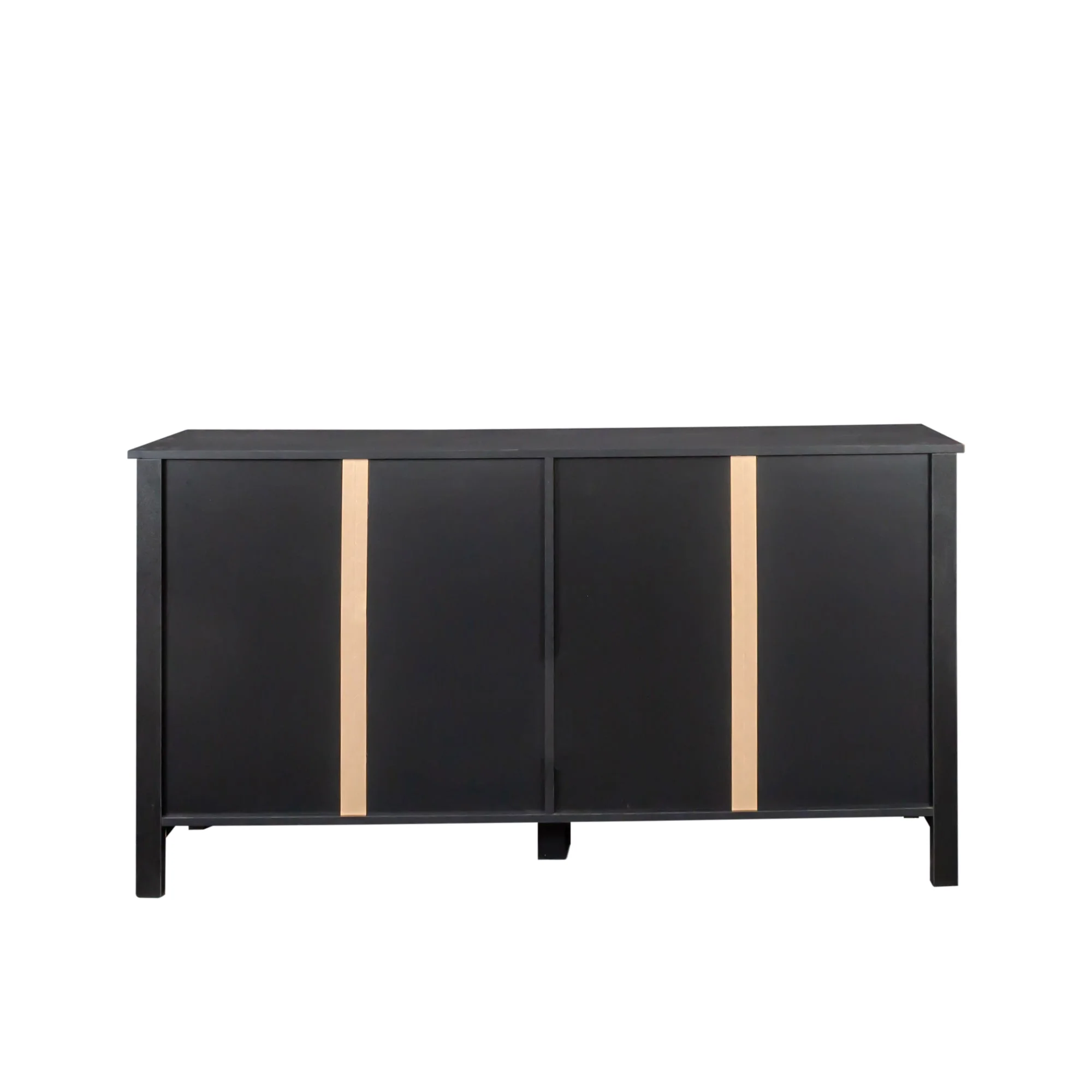 Cabinet With 4 Doors and 4 Open Shelves Freestanding Sideboard - Image 2