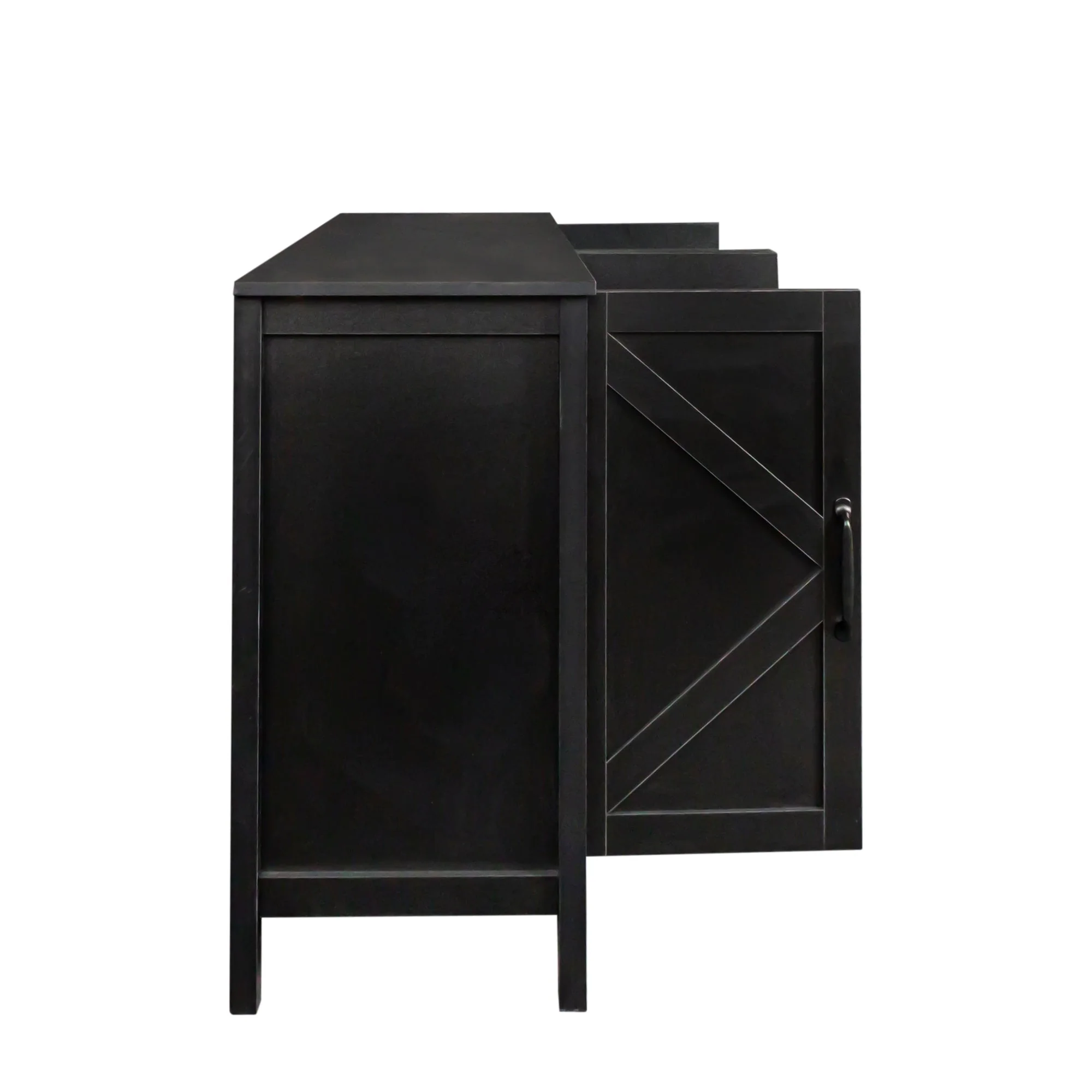 Cabinet With 4 Doors and 4 Open Shelves Freestanding Sideboard - Image 3