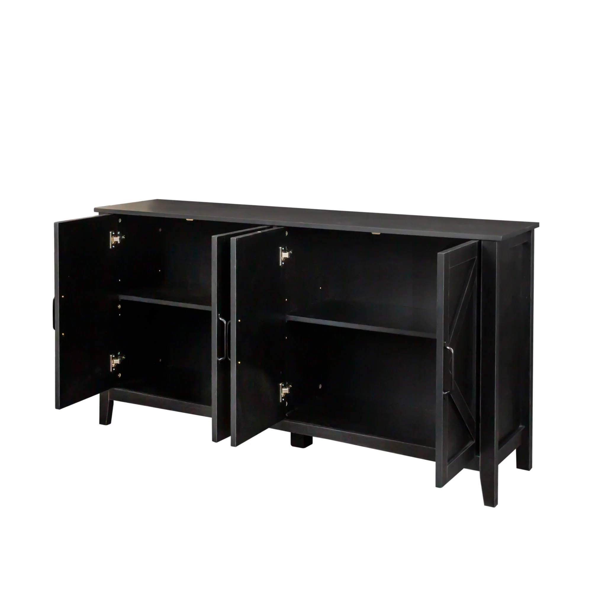 Cabinet With 4 Doors and 4 Open Shelves Freestanding Sideboard - Image 8
