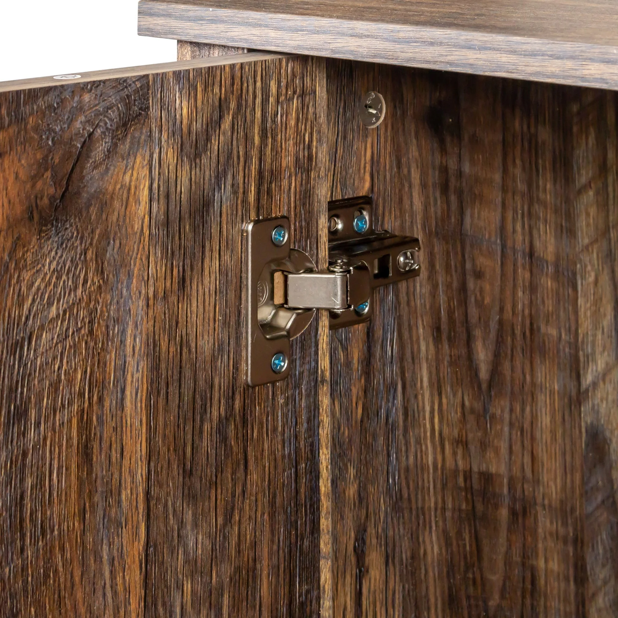Cabinet with 4 Doors and 4 Open Shelves Freestanding Sideboard - Image 3