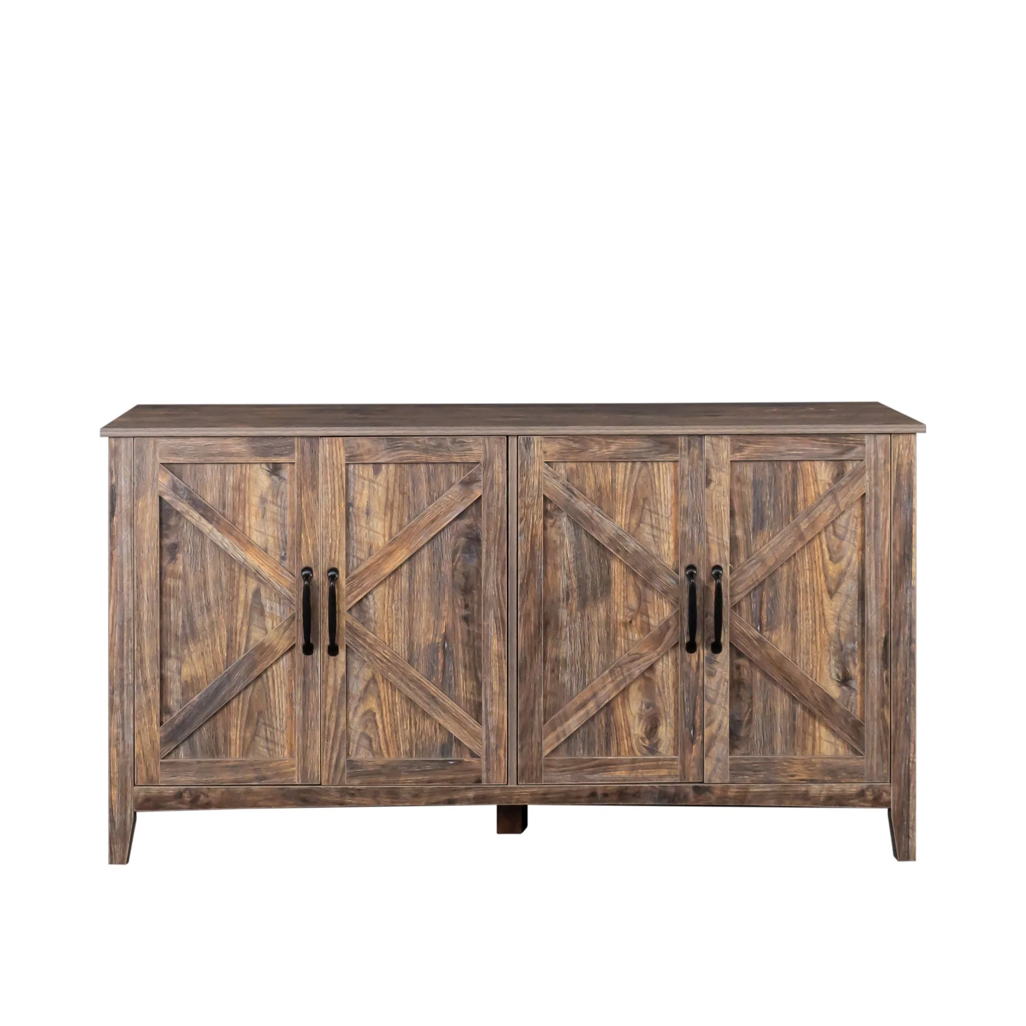 Cabinet with 4 Doors and 4 Open Shelves Freestanding Sideboard - Image 8