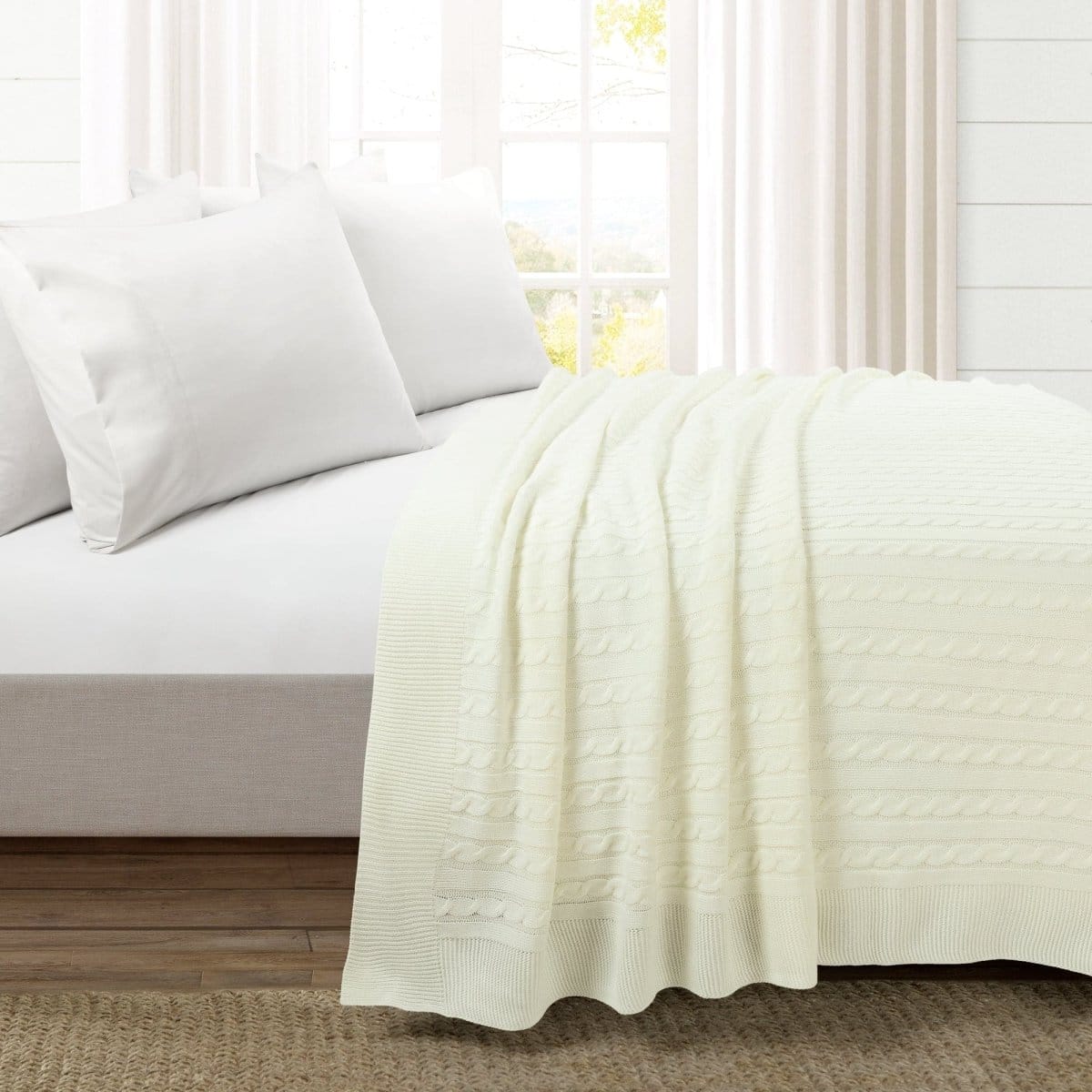 Cable Soft Knitted Blanket/Coverlet - Image 12