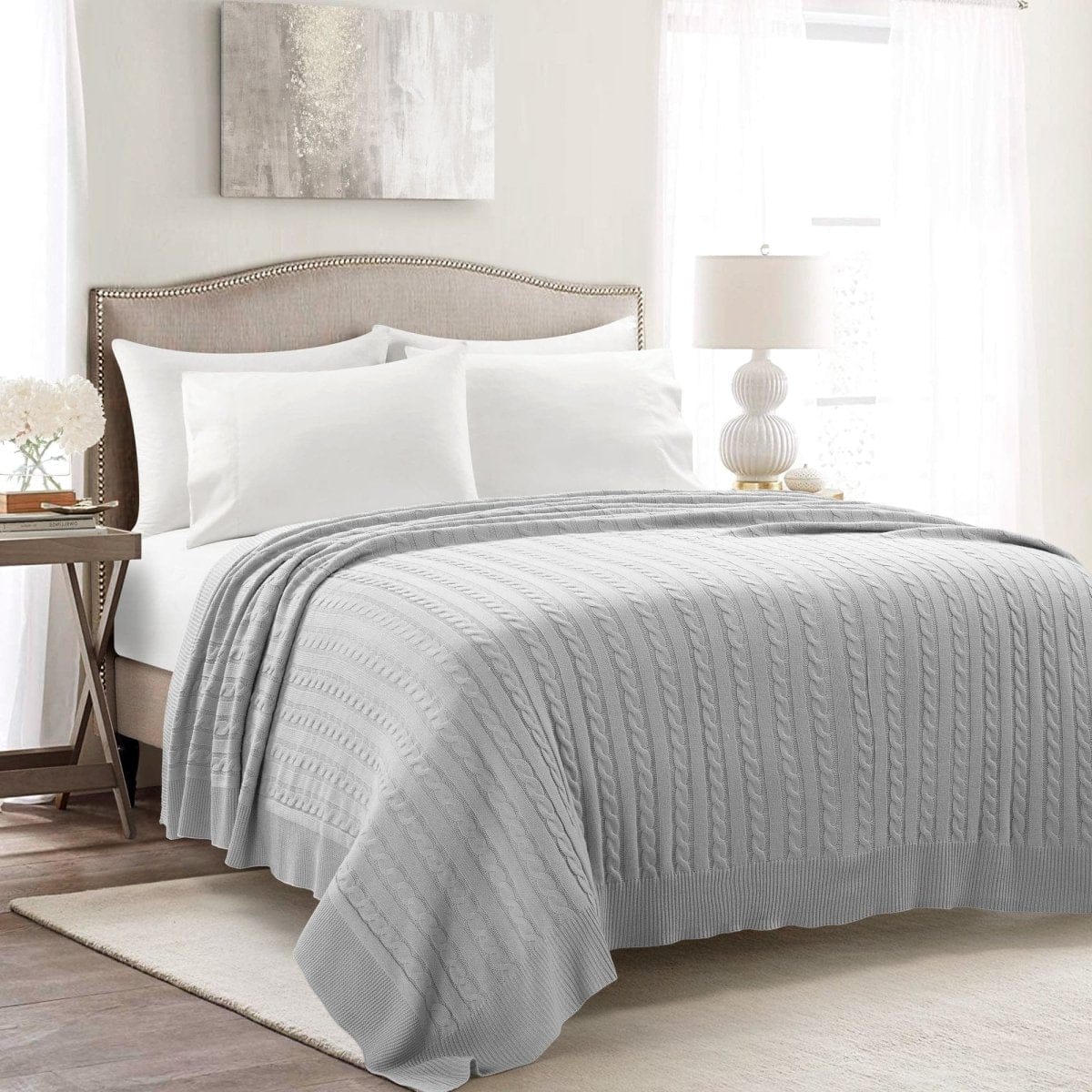 Cable Soft Knitted Blanket/Coverlet - Image 2