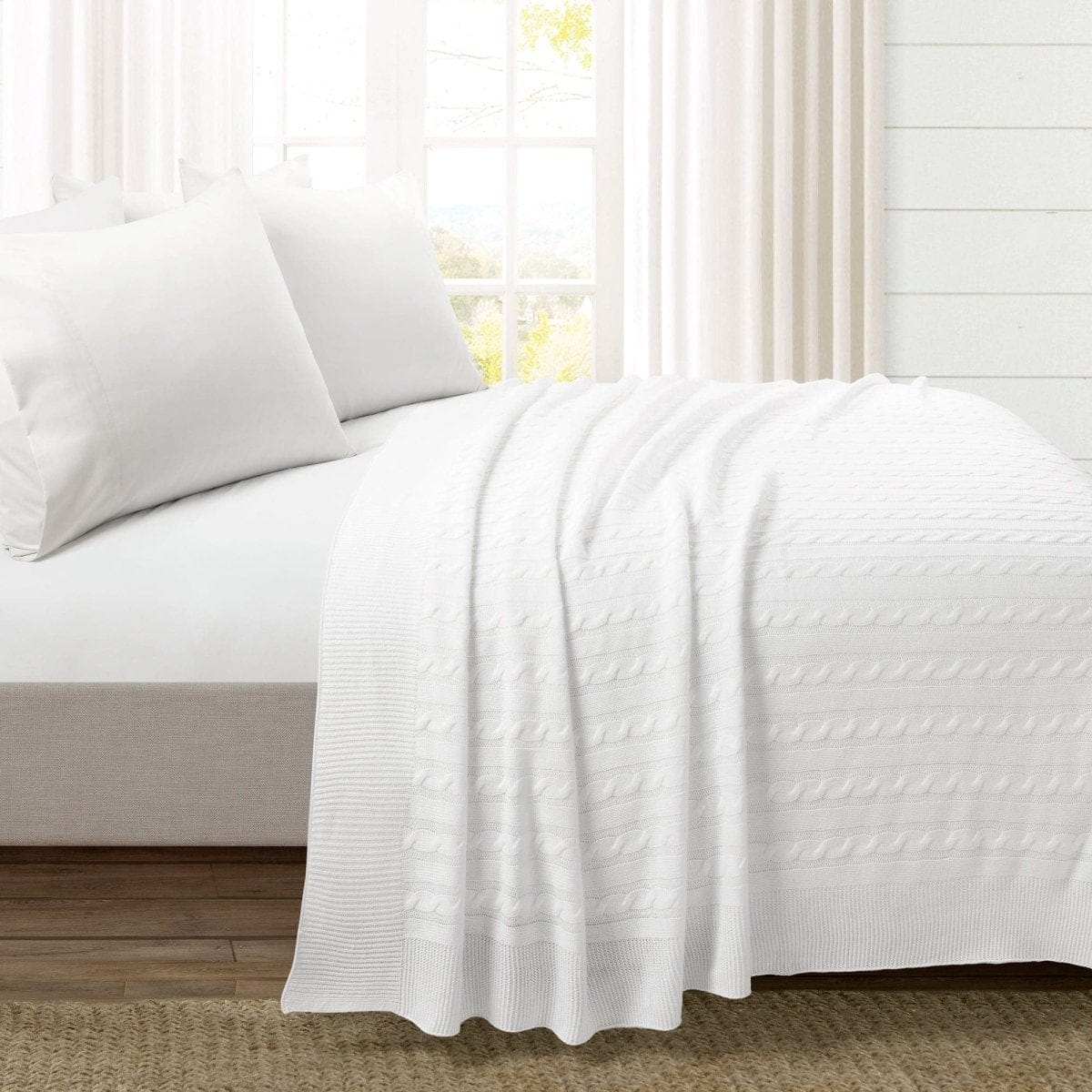 Cable Soft Knitted Blanket/Coverlet - Image 3