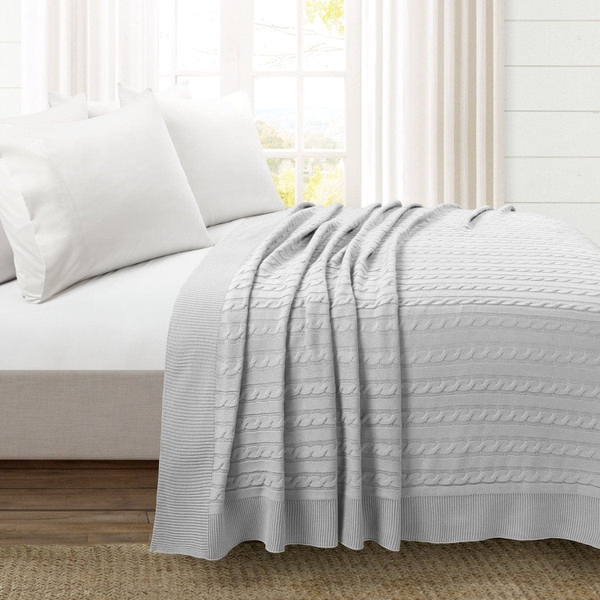 Cable Soft Knitted Blanket/Coverlet - Image 7