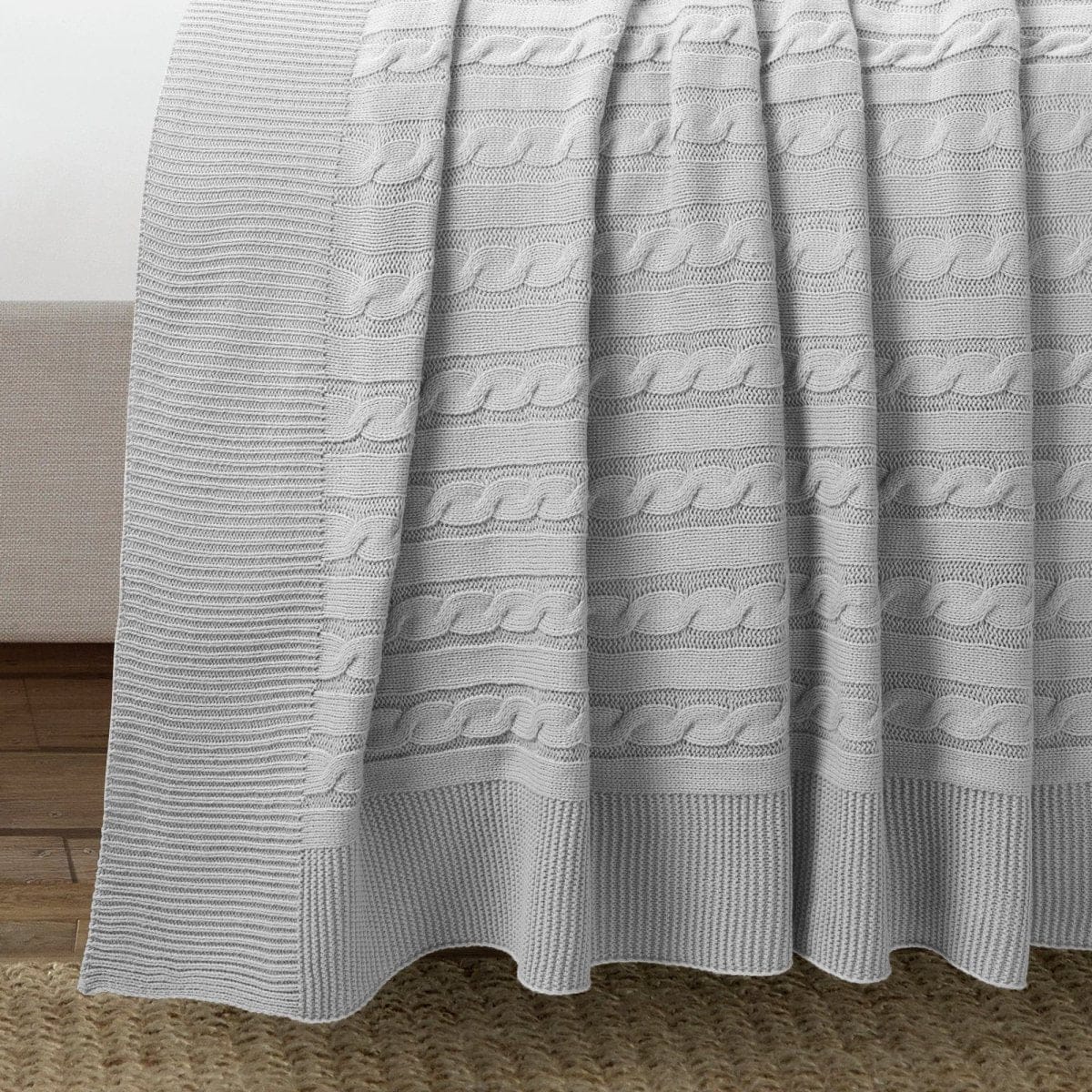 Cable Soft Knitted Blanket/Coverlet - Image 8