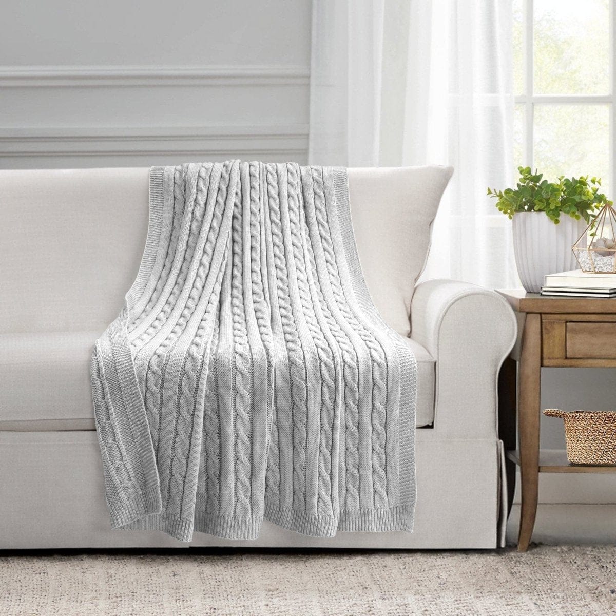 Cable Soft Knitted Throw - Image 2