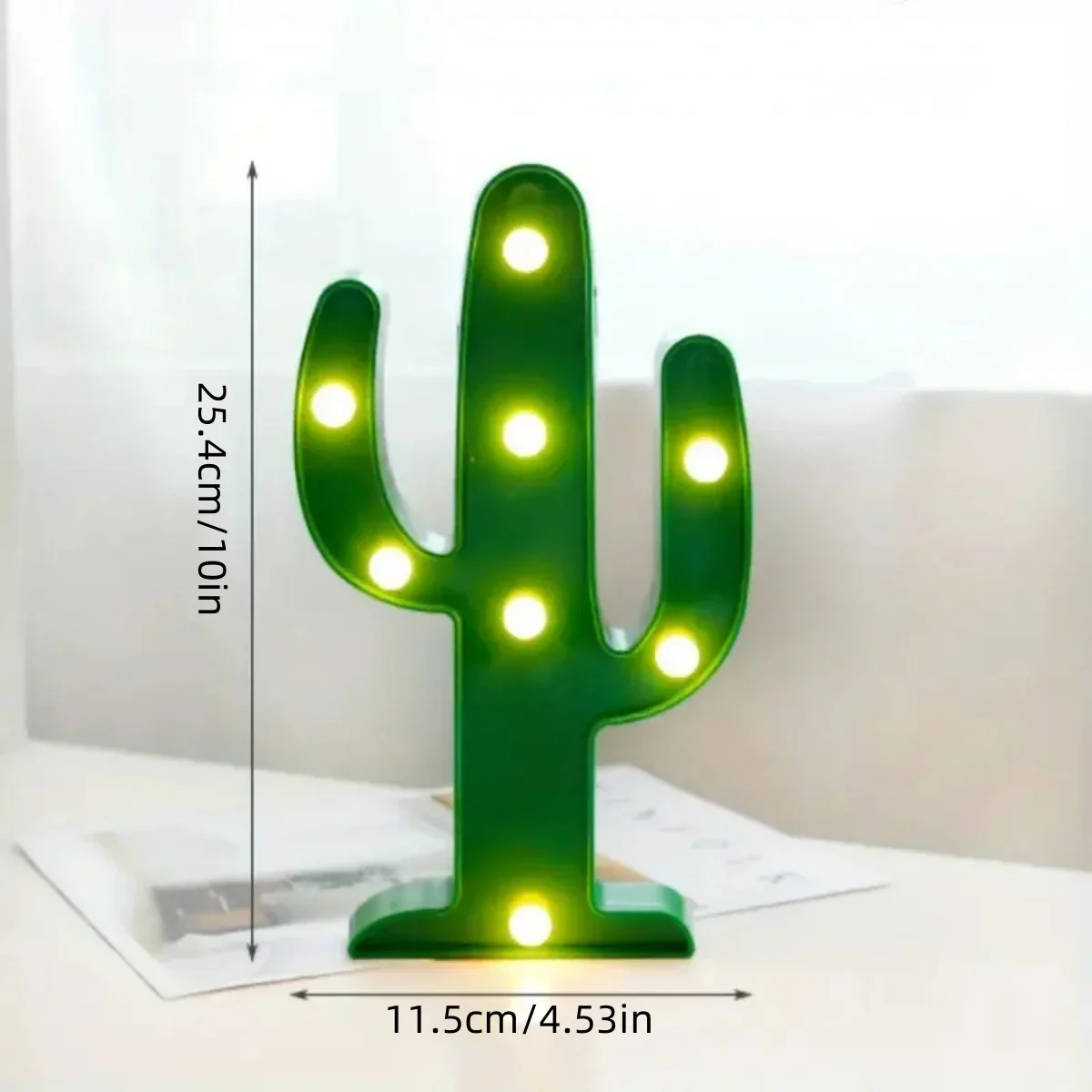 Cactus Night Light Battery Operated Mini Table Lamp Wall Mount Bedroom Decor - Image 6