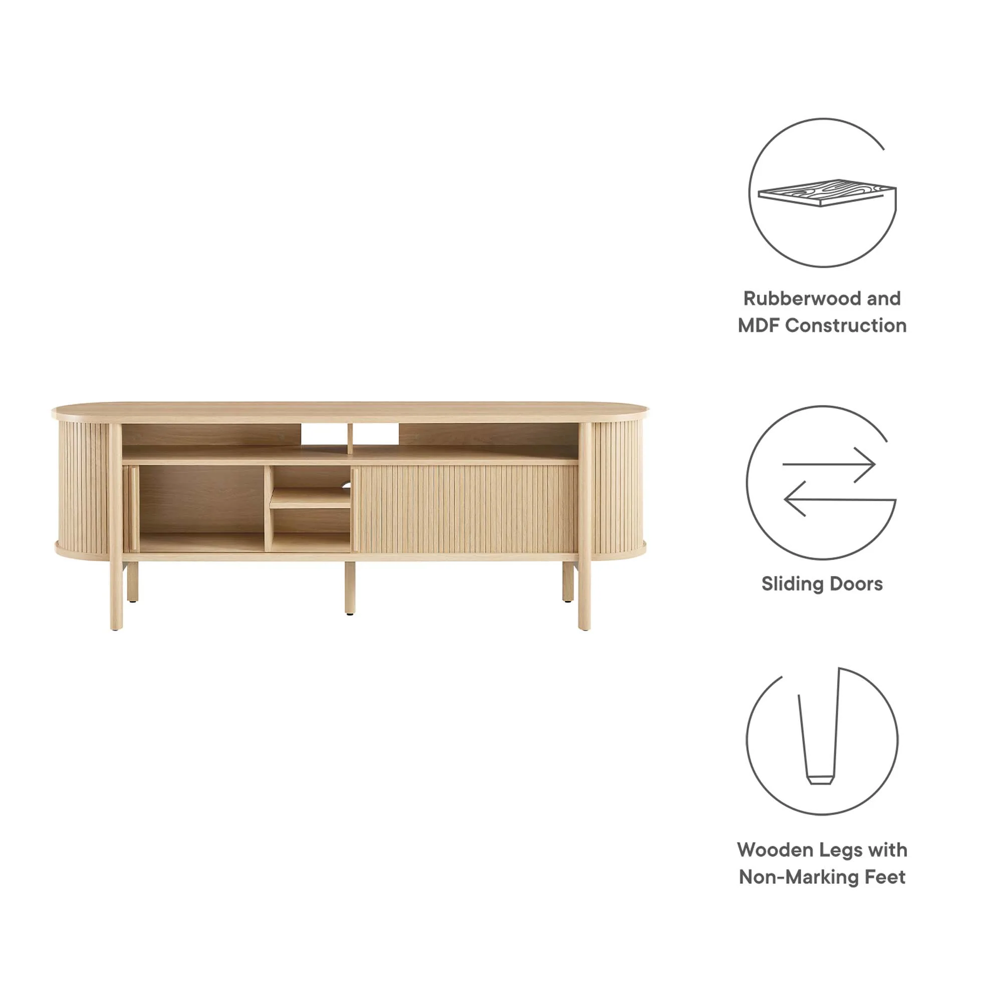 Cadence 71" Curved TV Stand by Modway - Image 2