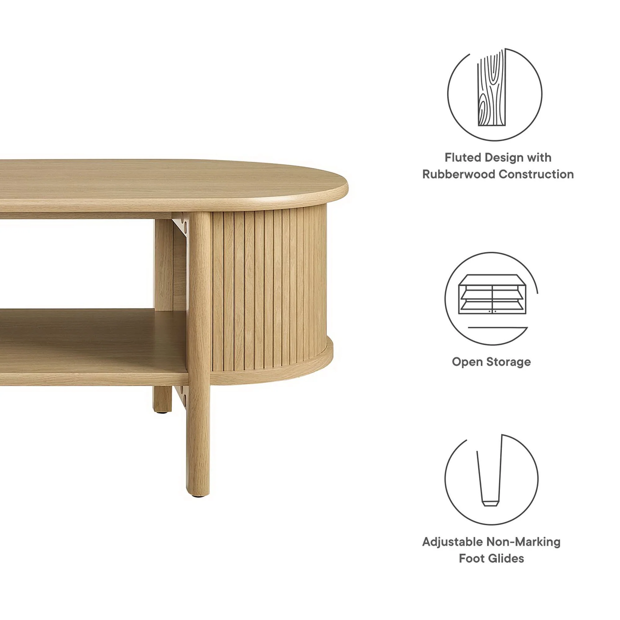 Cadence Coffee Table by Modway Mid-Century Modern Rubberwood - Image 16