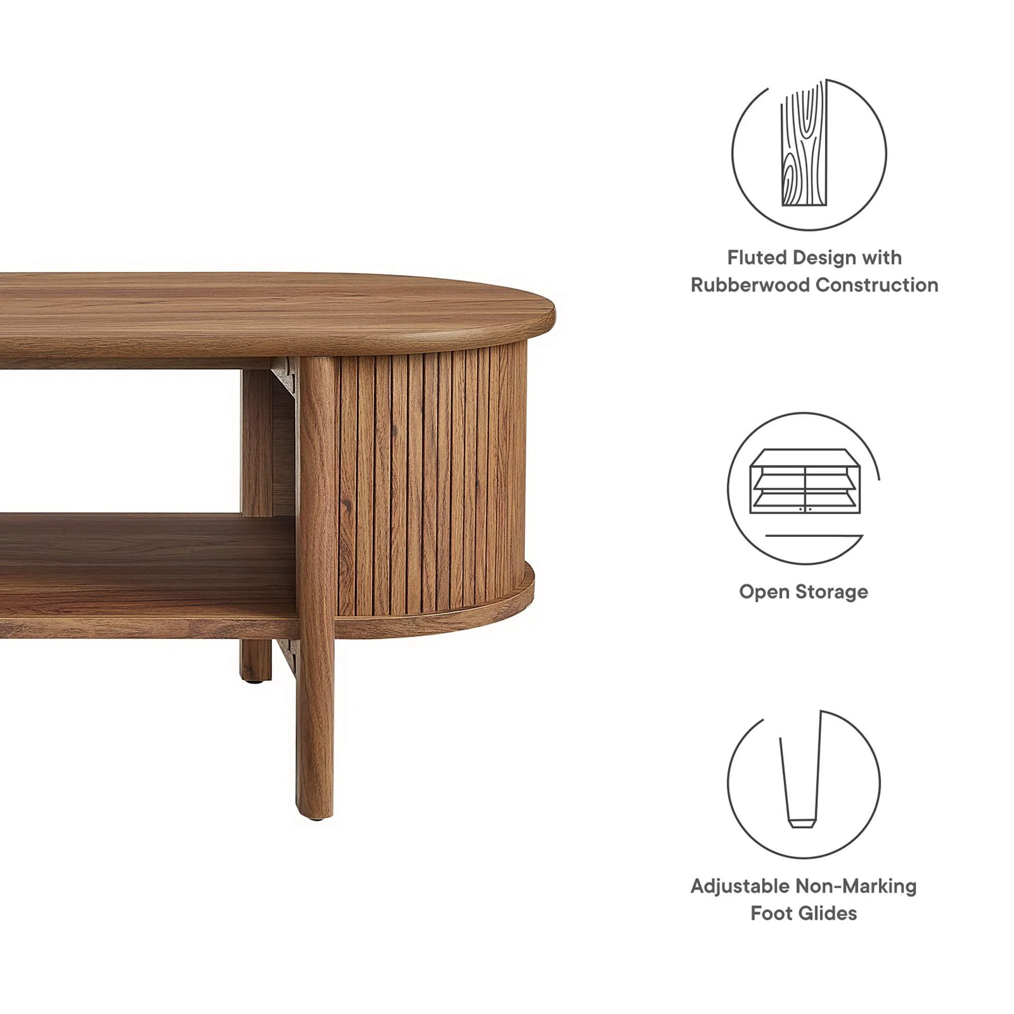 Cadence Coffee Table by Modway Mid-Century Modern Rubberwood - Image 2