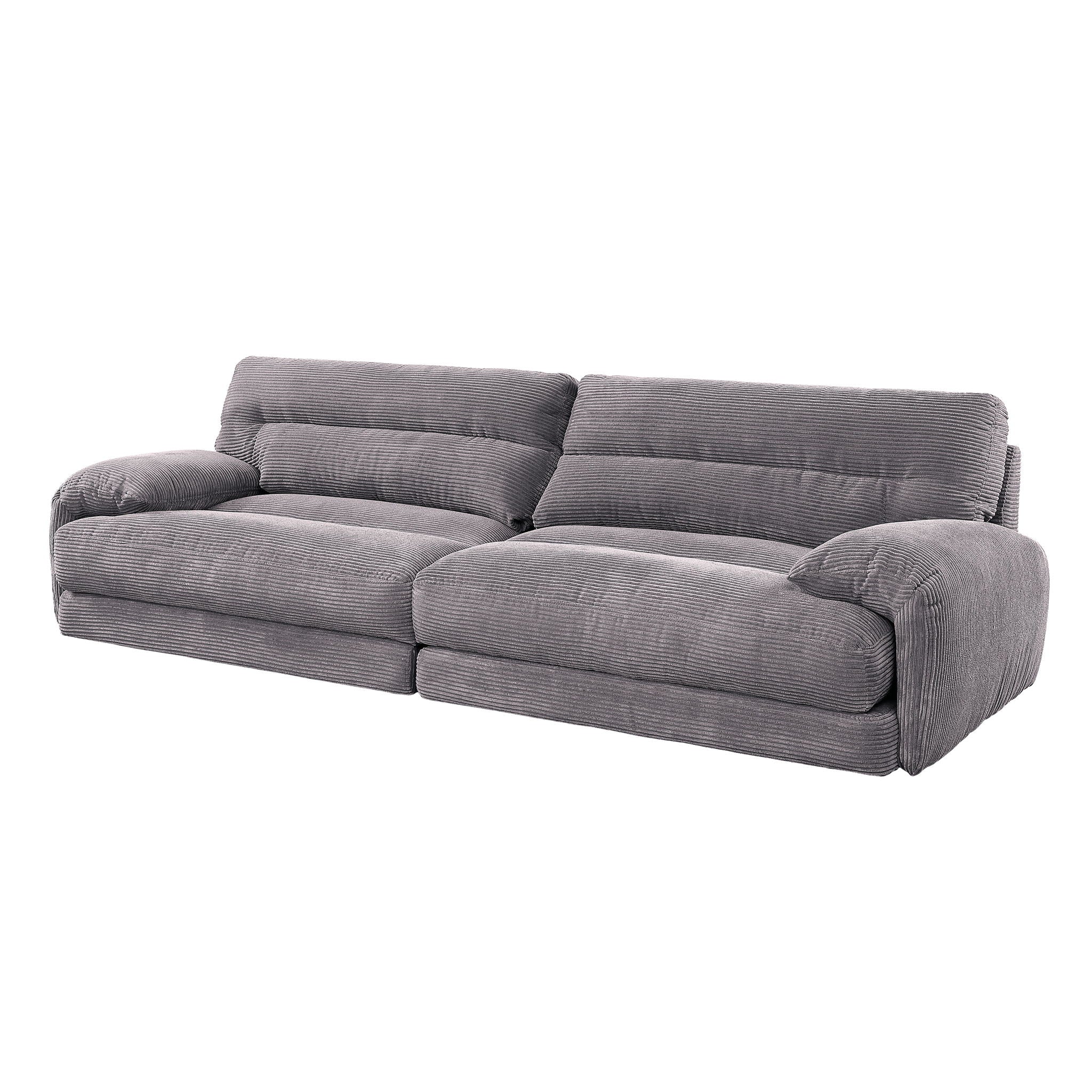 Cadenza - Corduroy 2 Piece Living Room Set - Gray - Image 2