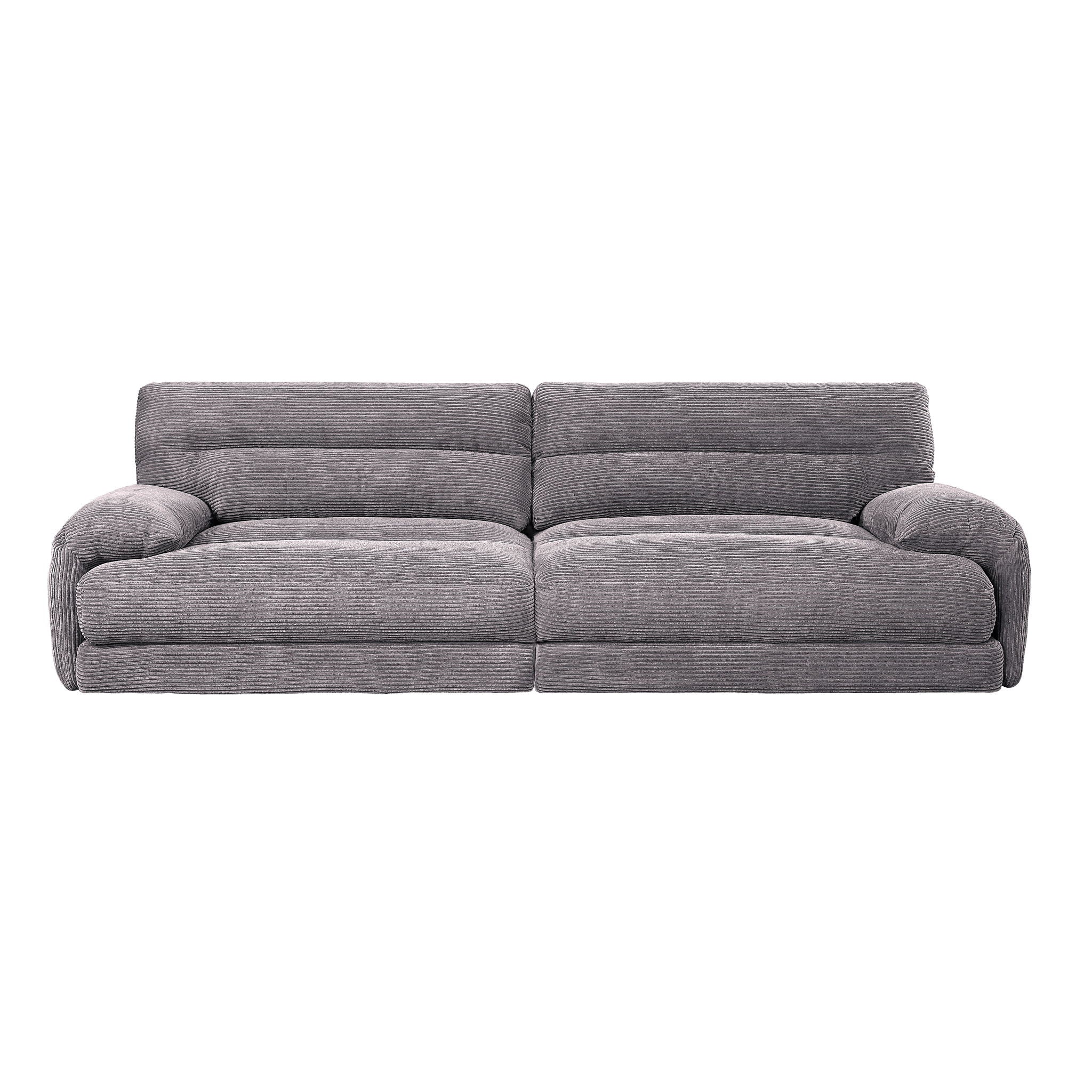Cadenza - Corduroy Loveseat - Gray - Image 3