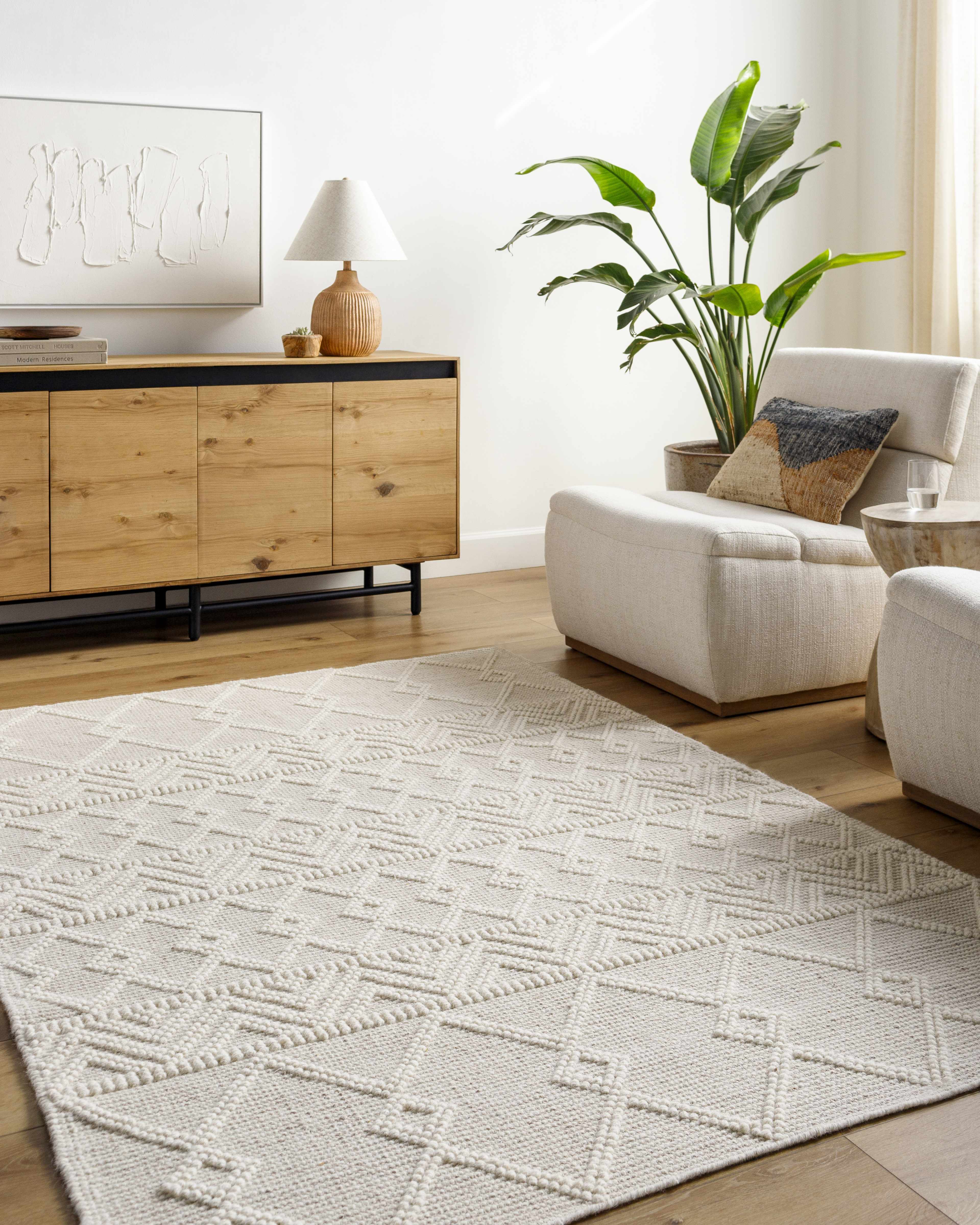 Caelum White Wool-Blend Rug - Image 2