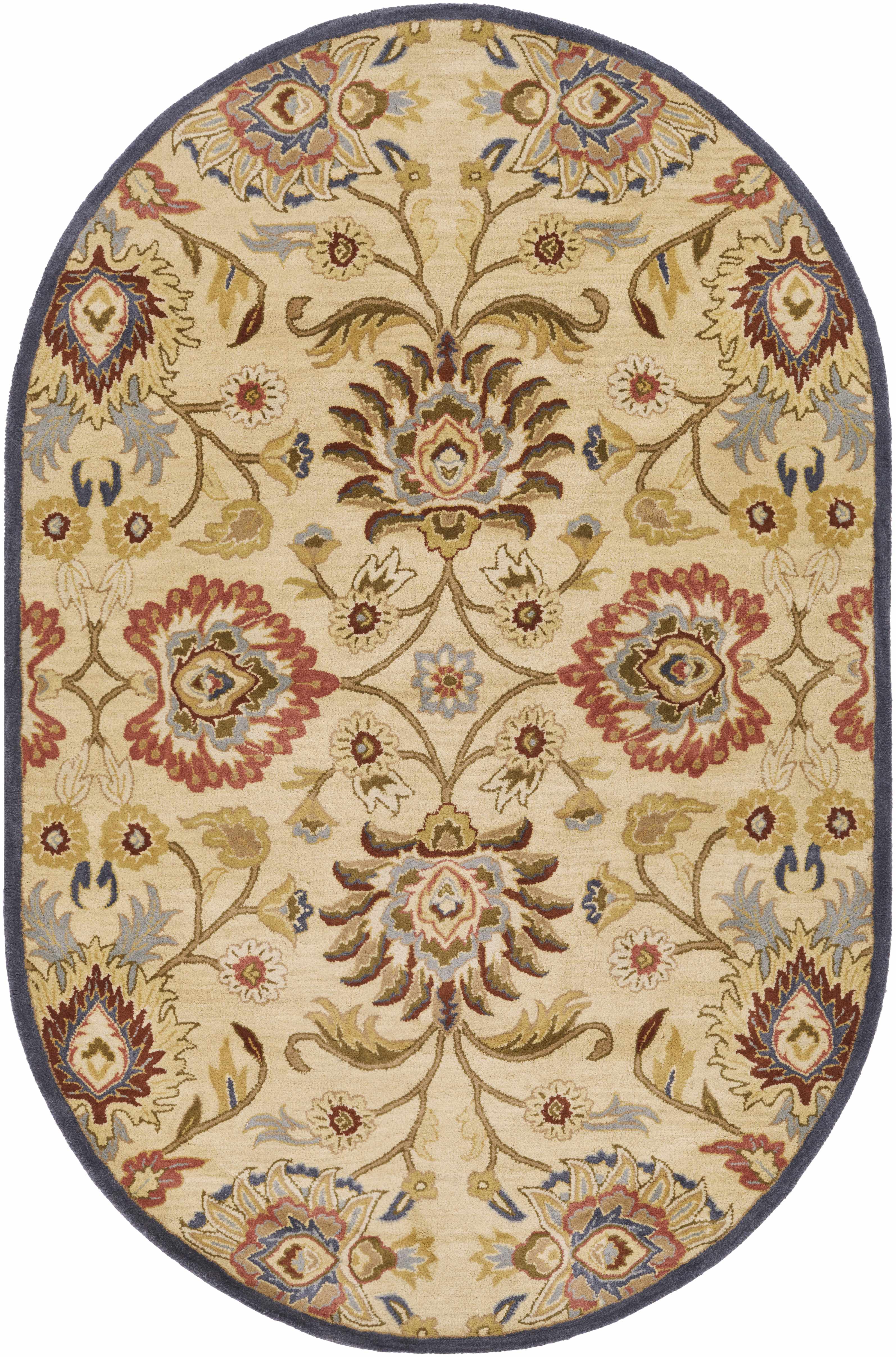 Caesar 1116 Hand Tufted Beige & Rust Wool Rug - Image 12