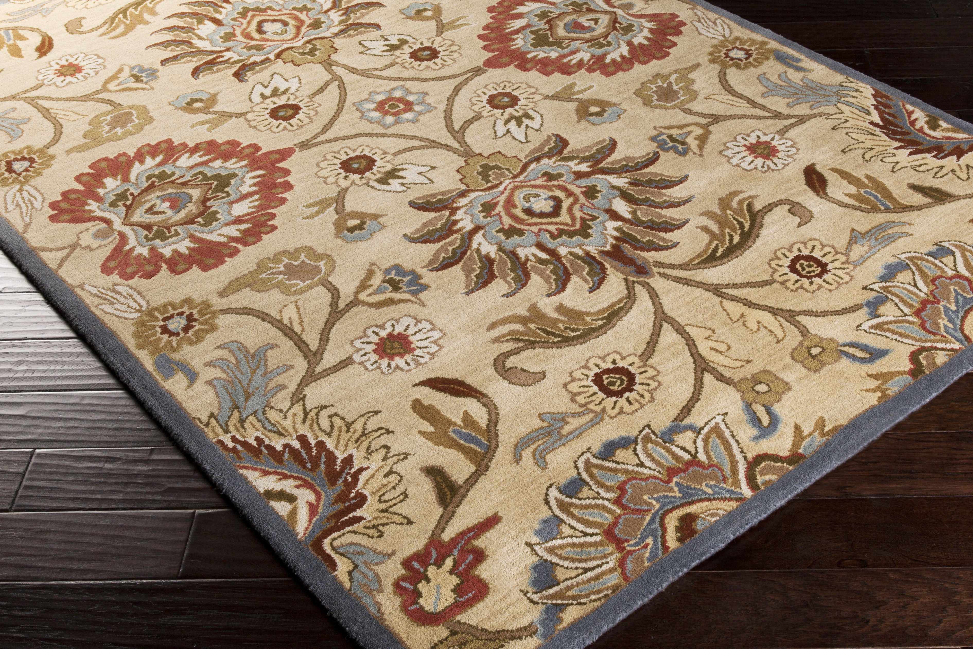 Caesar 1116 Hand Tufted Beige & Rust Wool Rug - Image 14