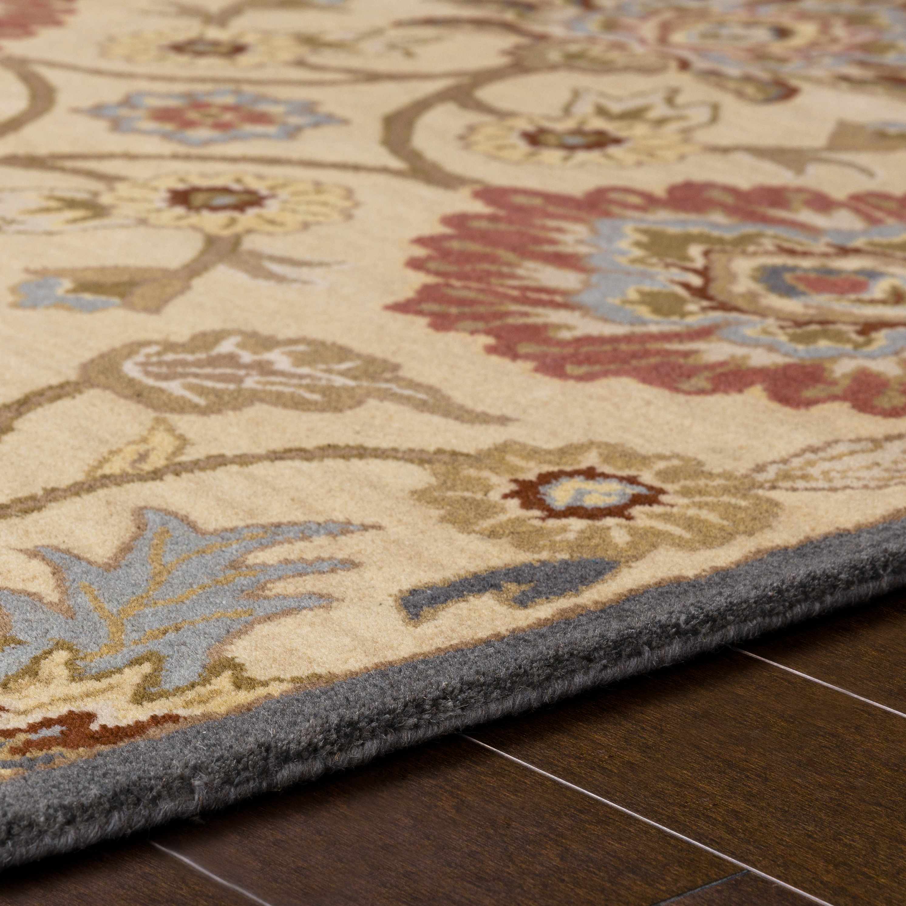 Caesar 1116 Hand Tufted Beige & Rust Wool Rug - Image 15