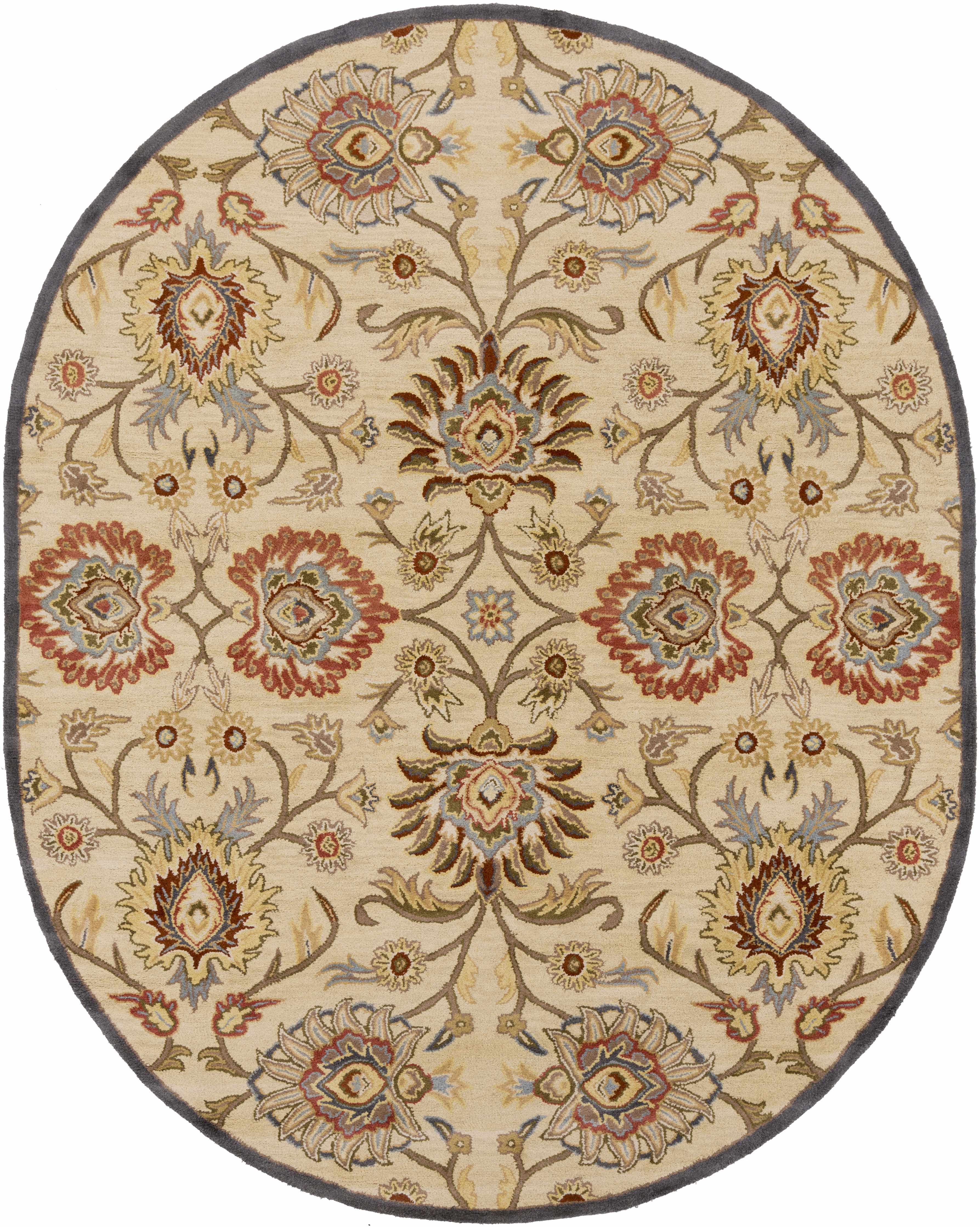 Caesar 1116 Hand Tufted Beige & Rust Wool Rug - Image 19