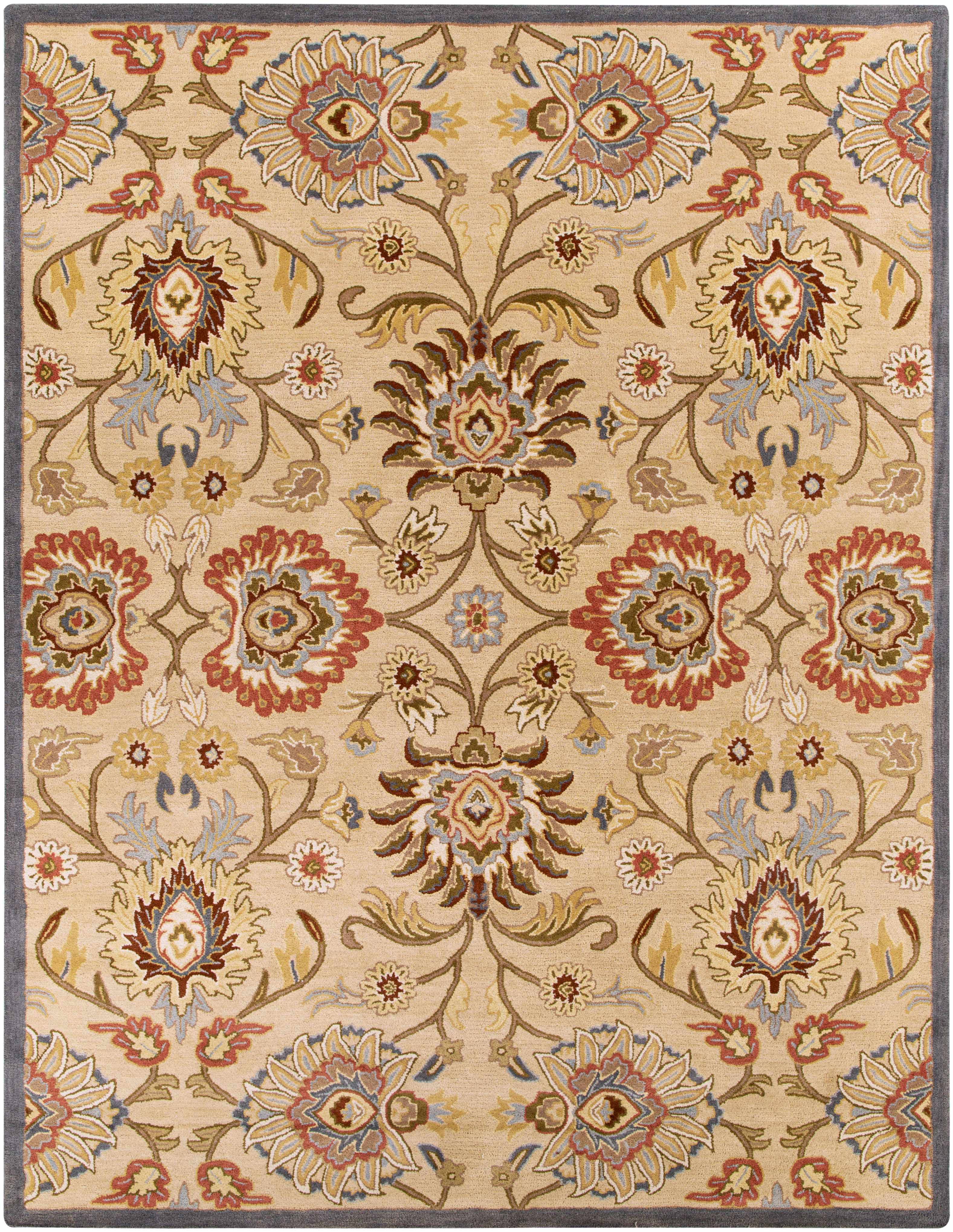 Caesar 1116 Hand Tufted Beige & Rust Wool Rug - Image 21