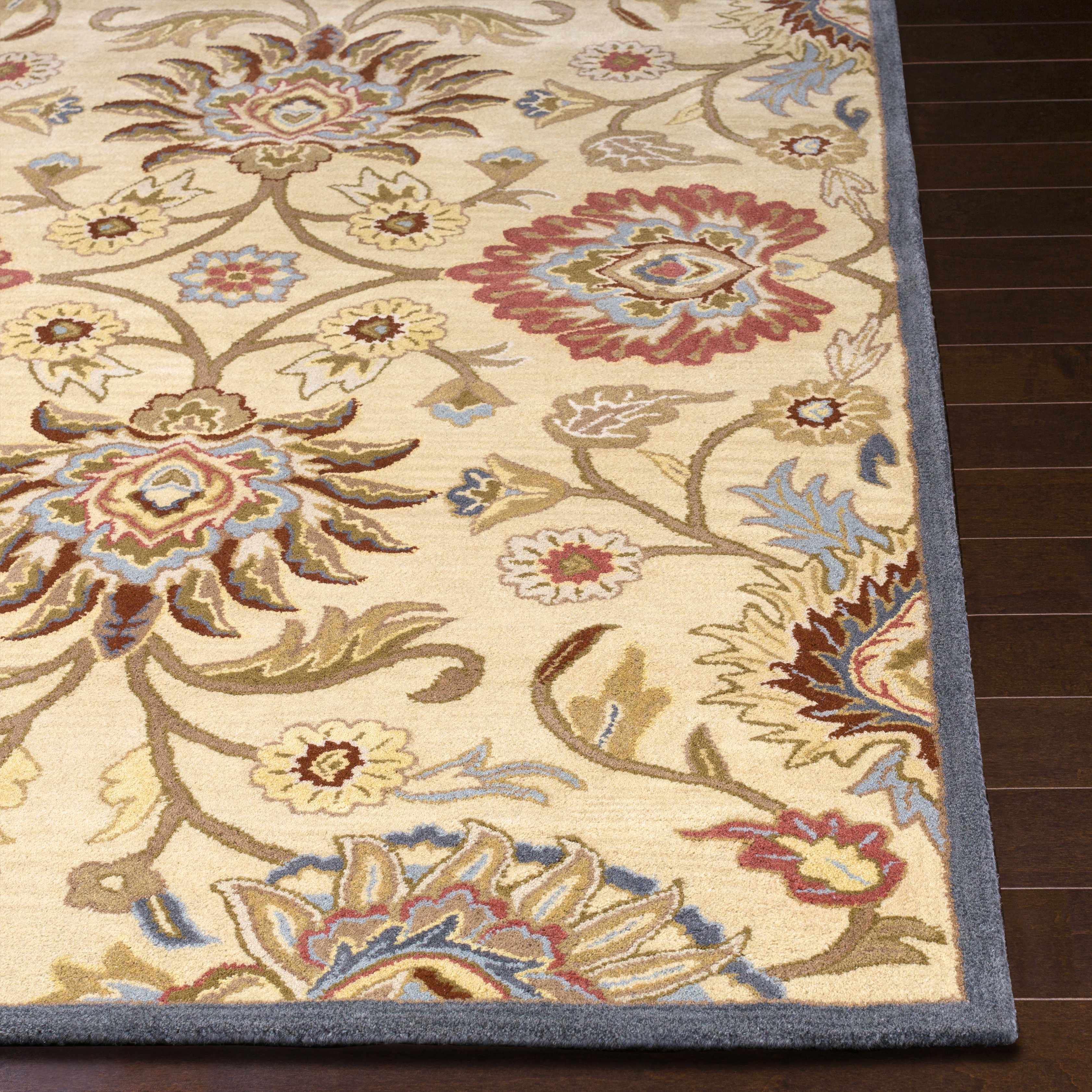 Caesar 1116 Hand Tufted Beige & Rust Wool Rug - Image 5