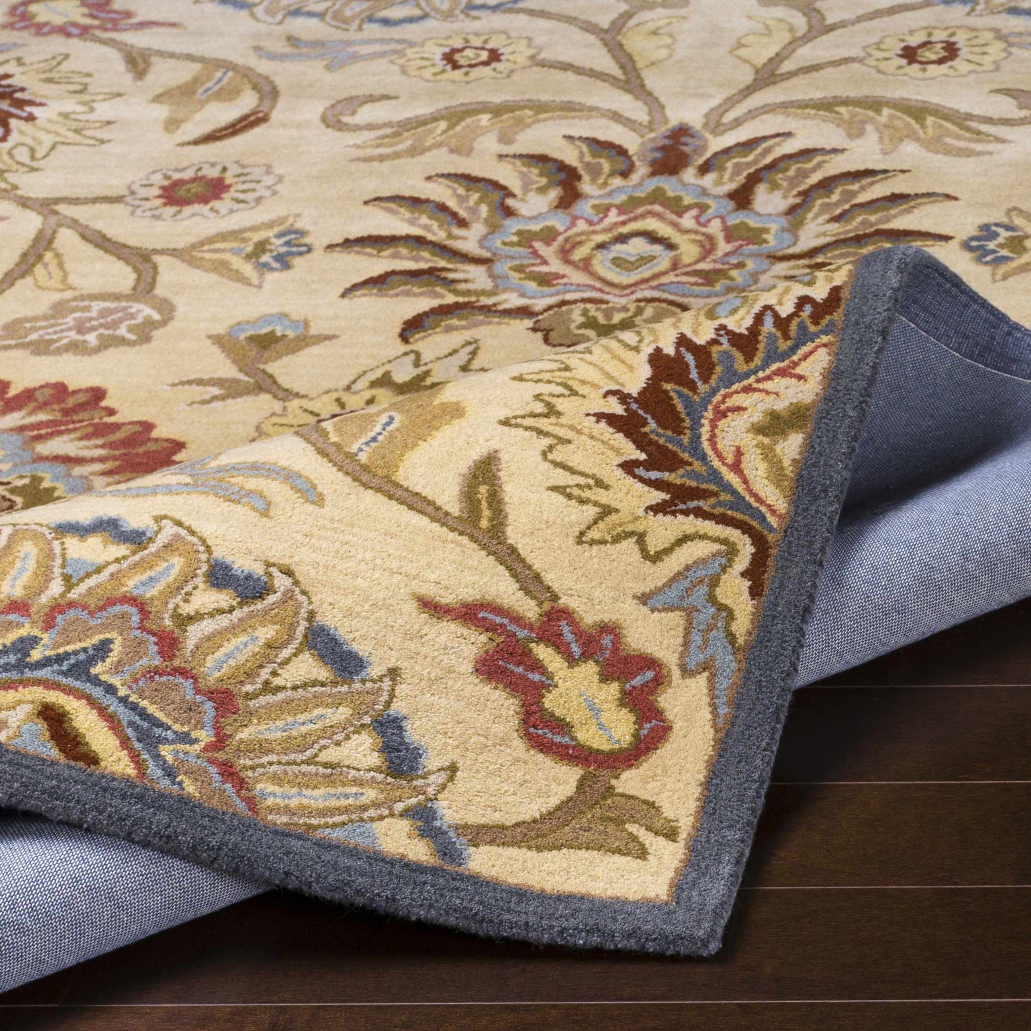 Caesar 1116 Hand Tufted Beige & Rust Wool Rug - Image 6