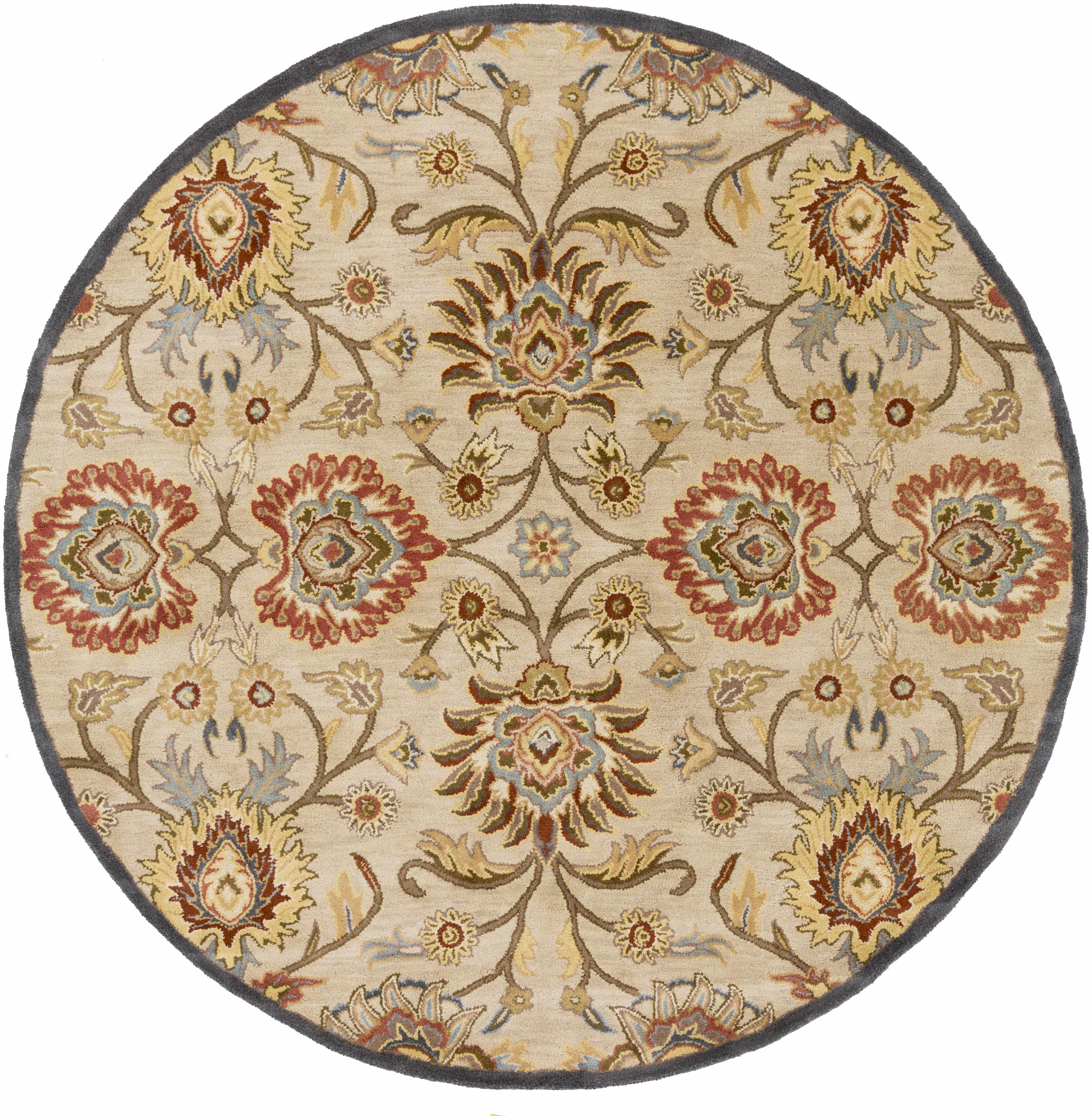 Caesar 1116 Hand Tufted Beige & Rust Wool Rug - Image 9