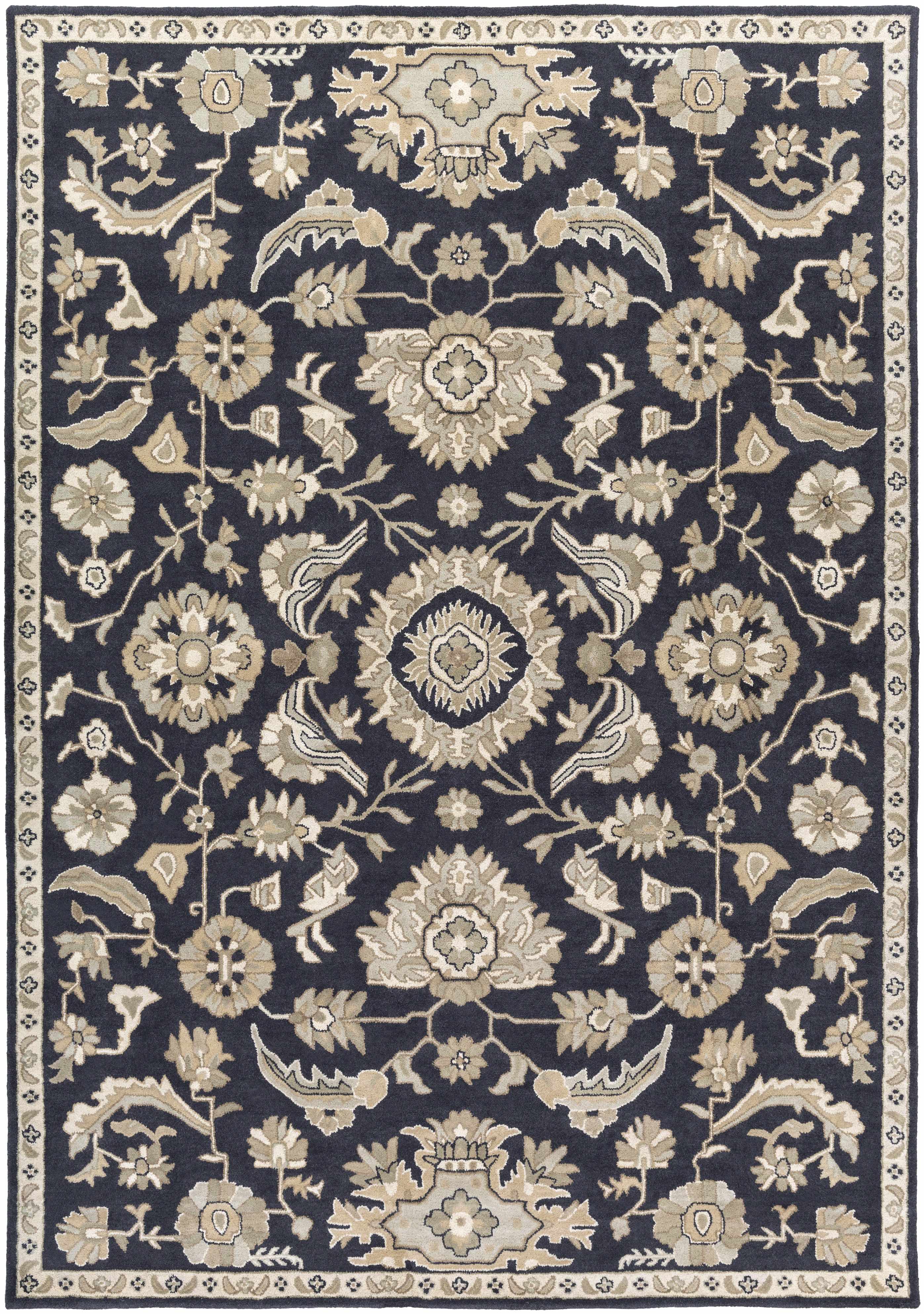 Caesar CAE-1164 Black Floral Wool Rug - Image 10