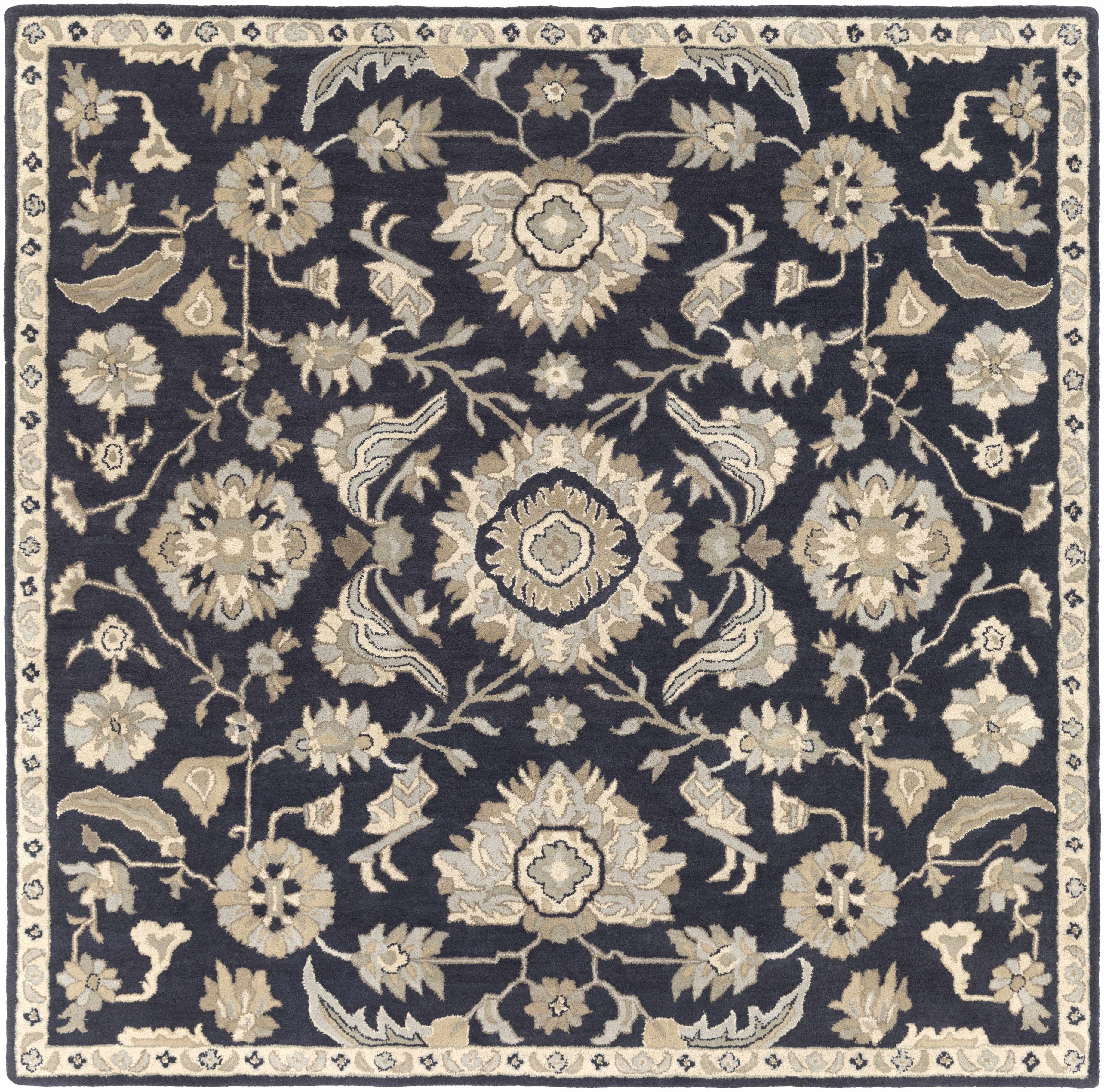 Caesar CAE-1164 Black Floral Wool Rug - Image 13