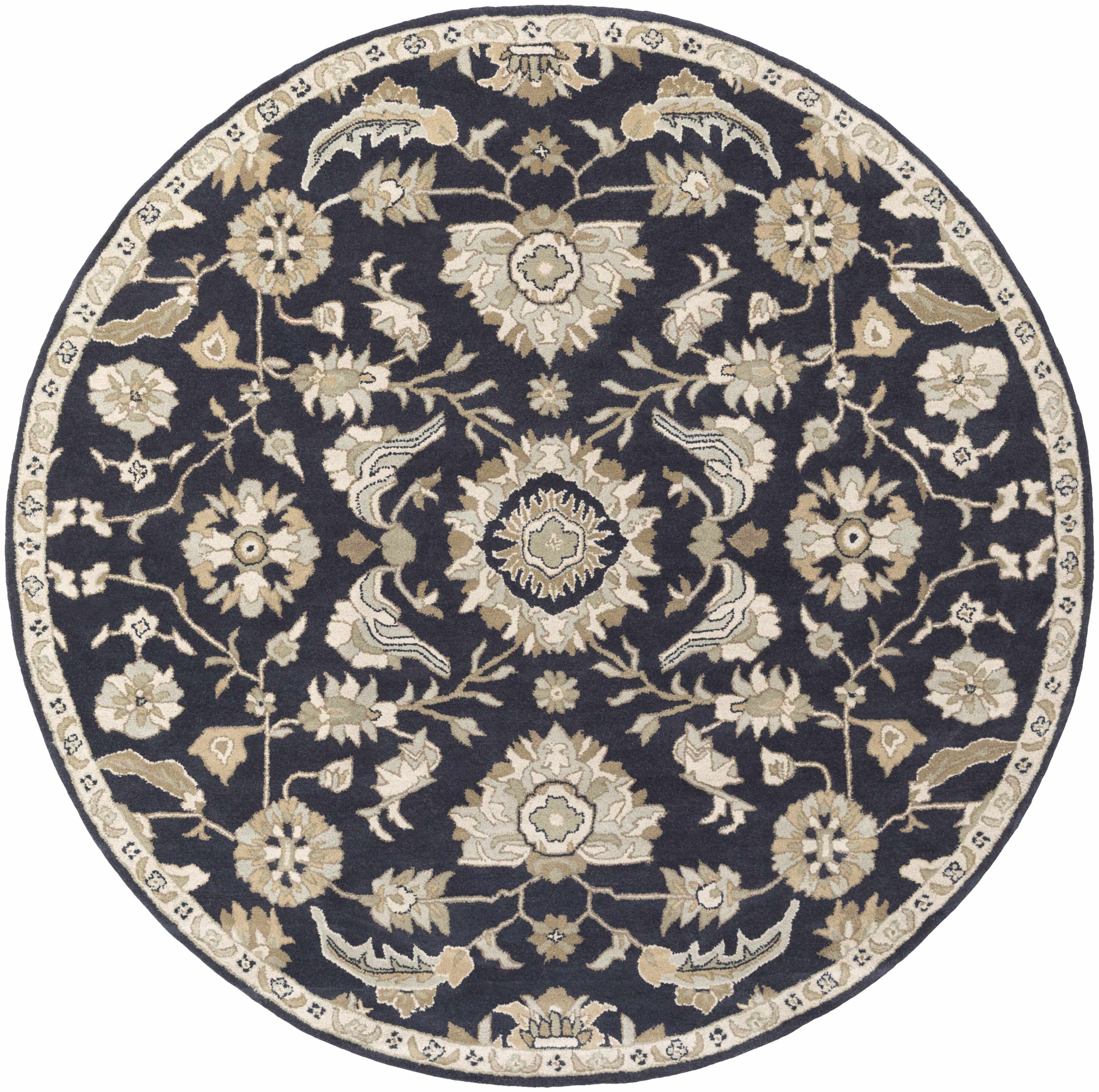 Caesar CAE-1164 Black Floral Wool Rug - Image 14