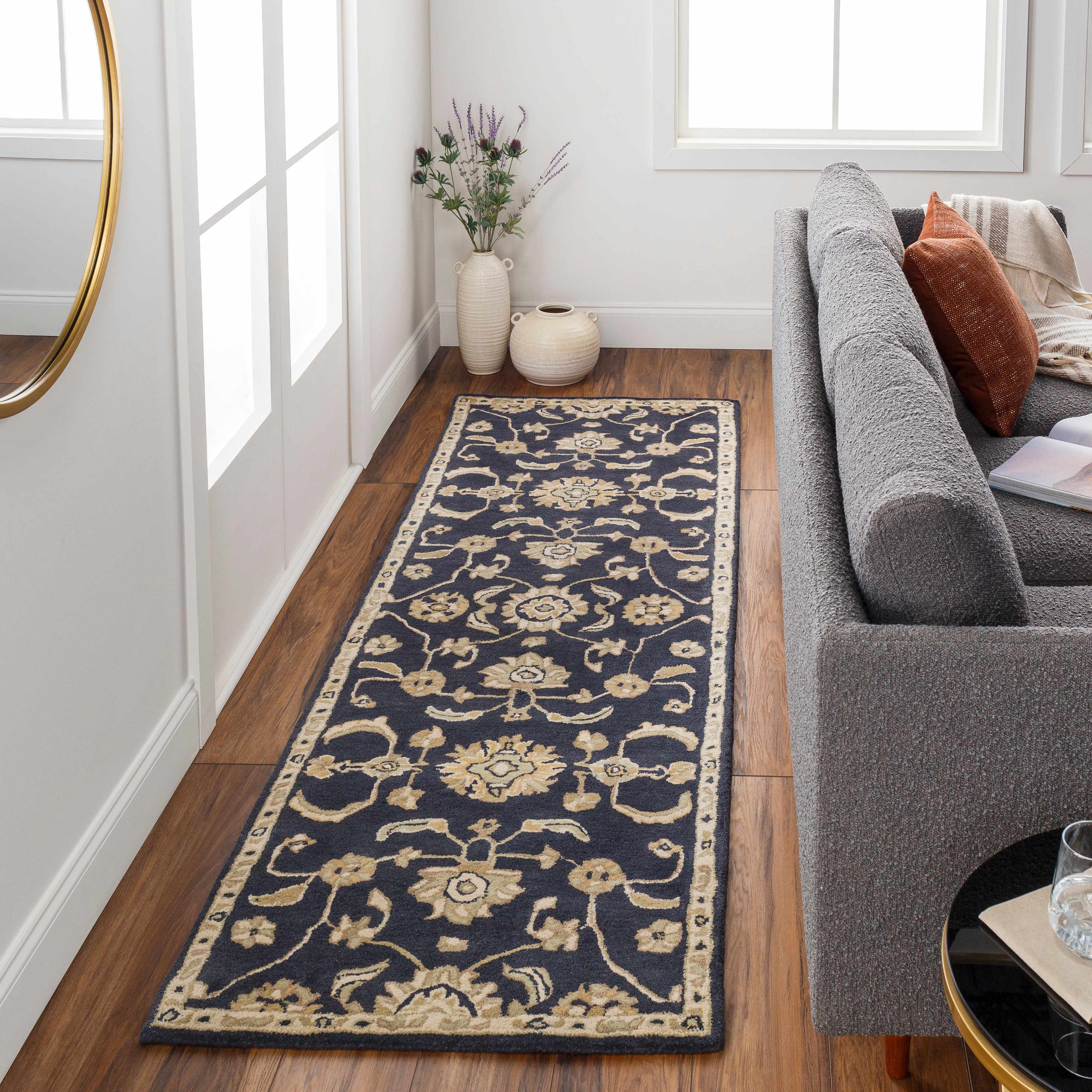 Caesar CAE-1164 Black Floral Wool Rug - Image 16