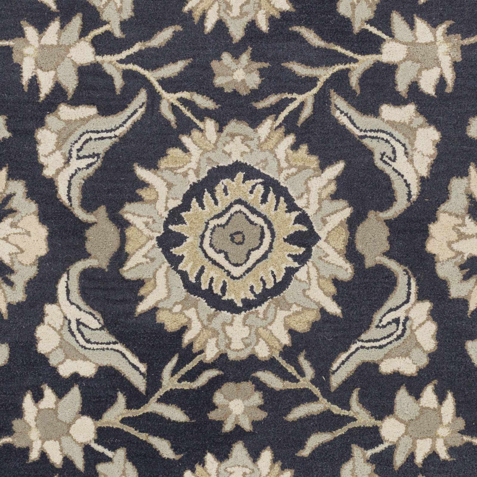 Caesar CAE-1164 Black Floral Wool Rug - Image 7