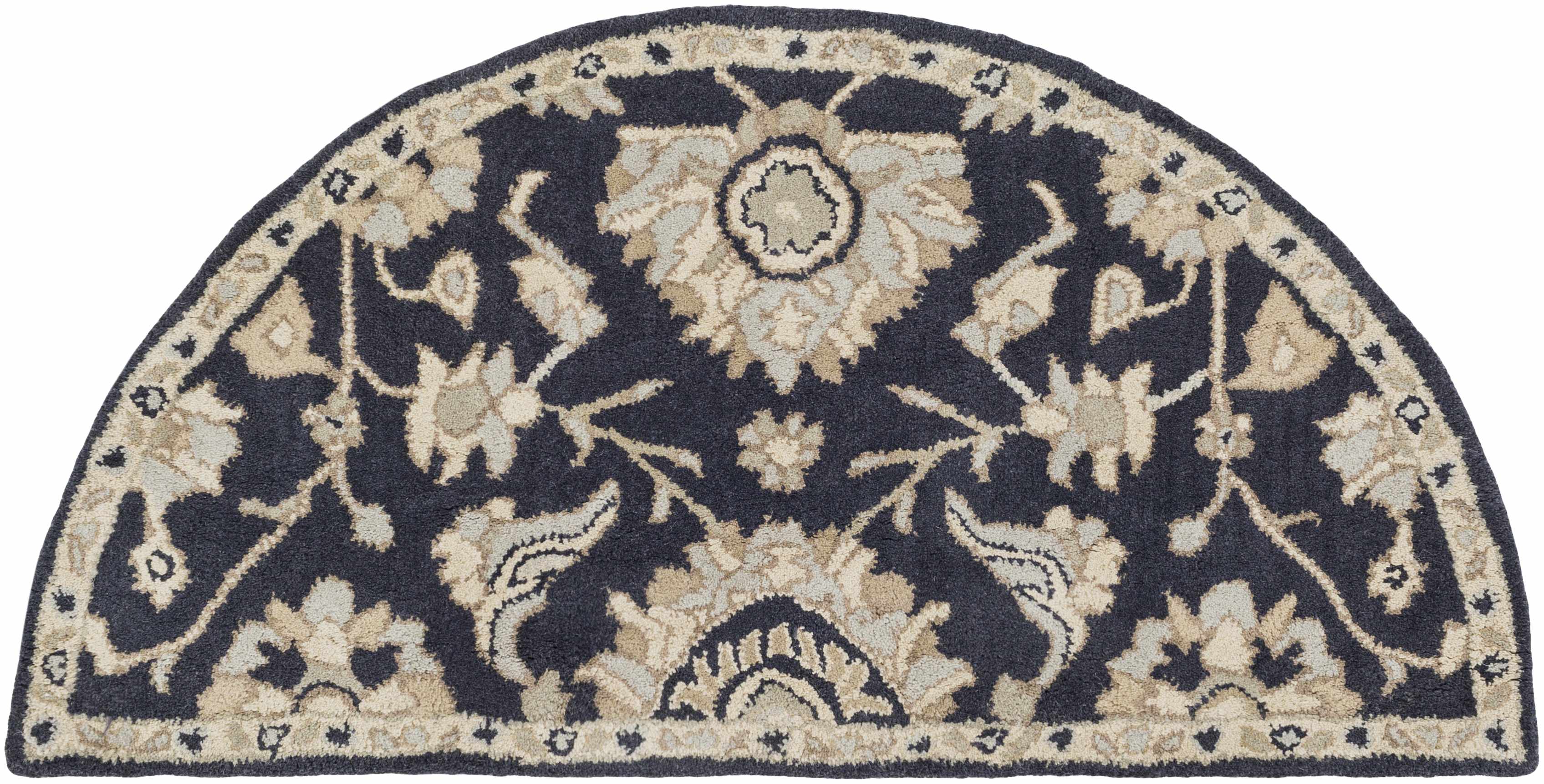 Caesar CAE-1164 Black Floral Wool Rug - Image 8