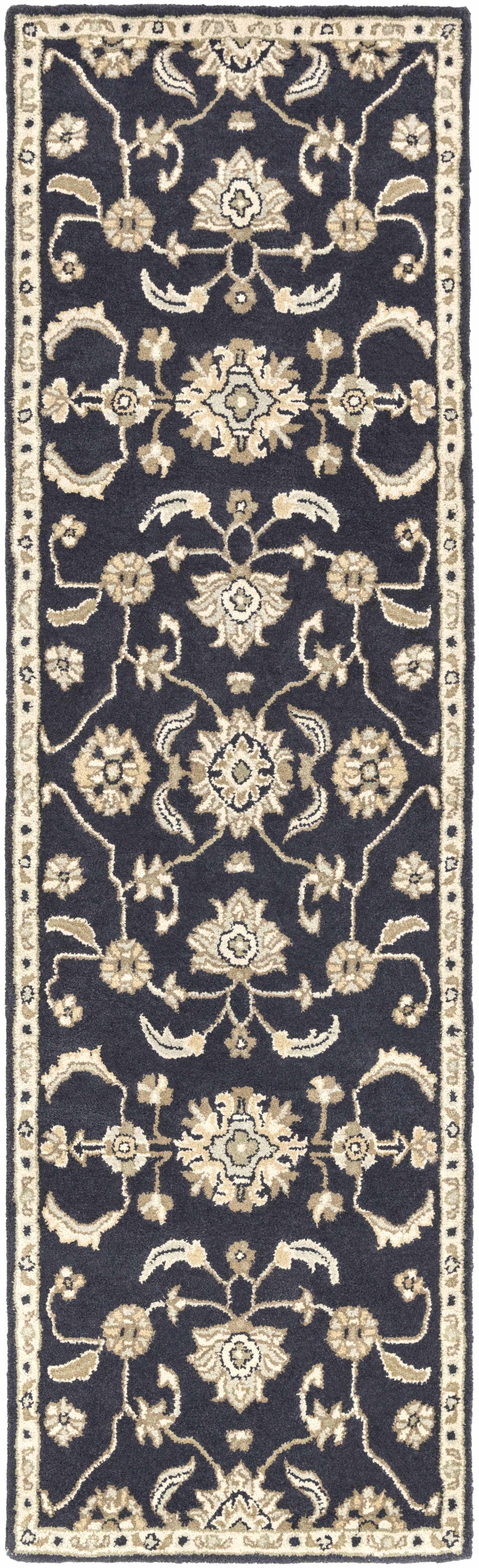 Caesar CAE-1164 Black Floral Wool Rug - Image 9