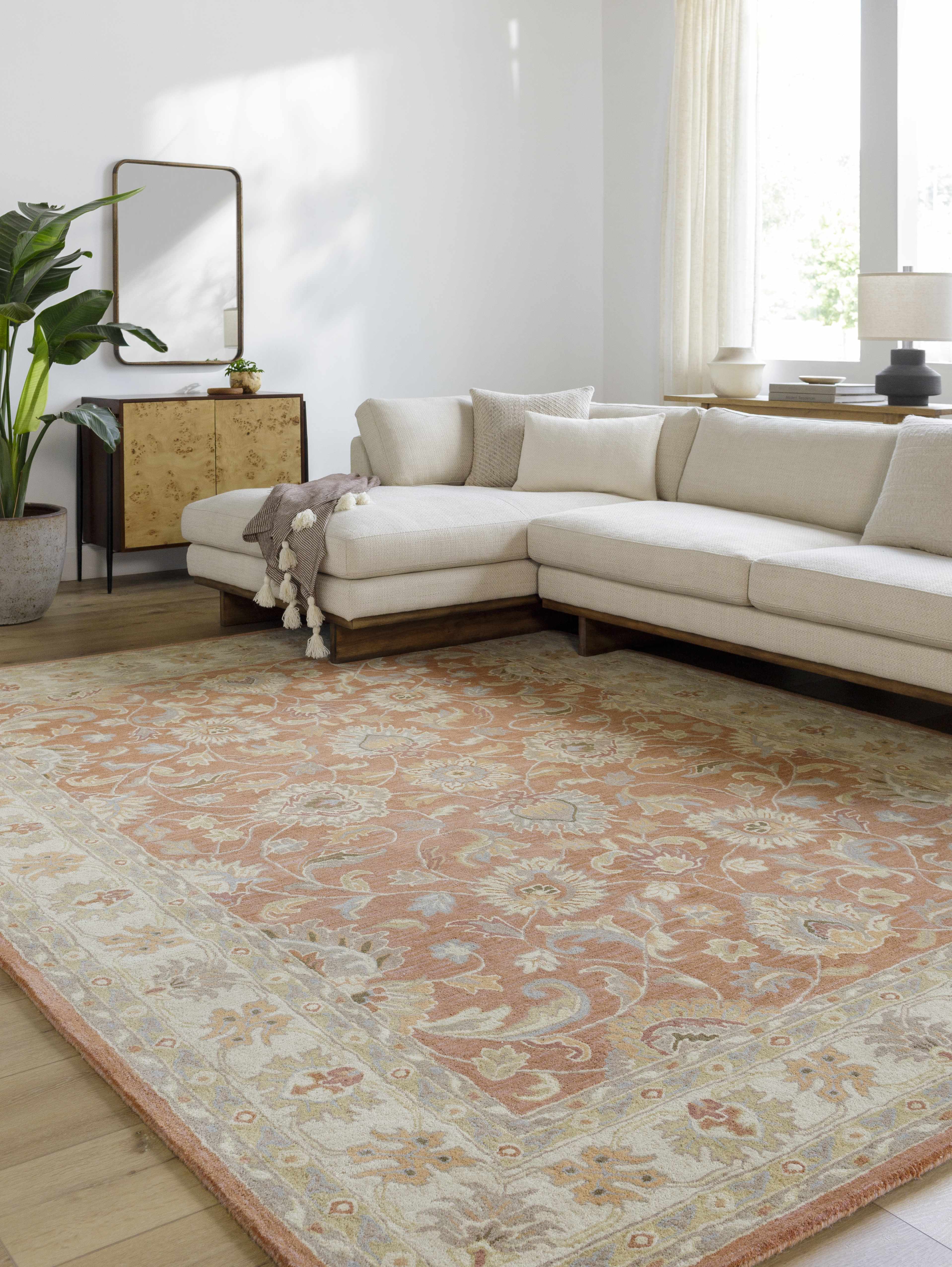 Caesar Hand Tufted Burnt Orange 1124 Wool Carpet - Image 4