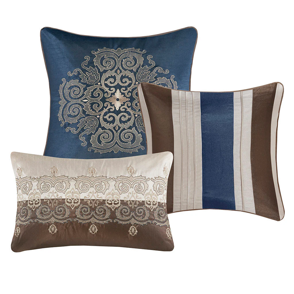 Cal King 7 Piece Jacquard Comforter Set with Throw Pillows - Image 6