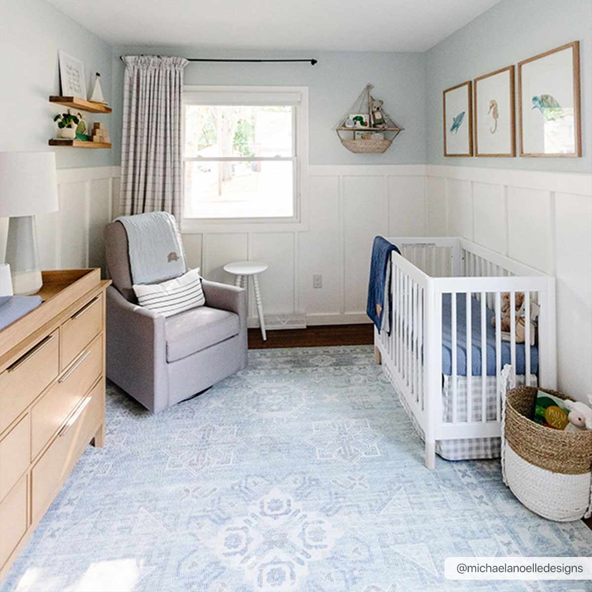 Calderbank Sky Blue Wool-Blend Area Rug - Image 3