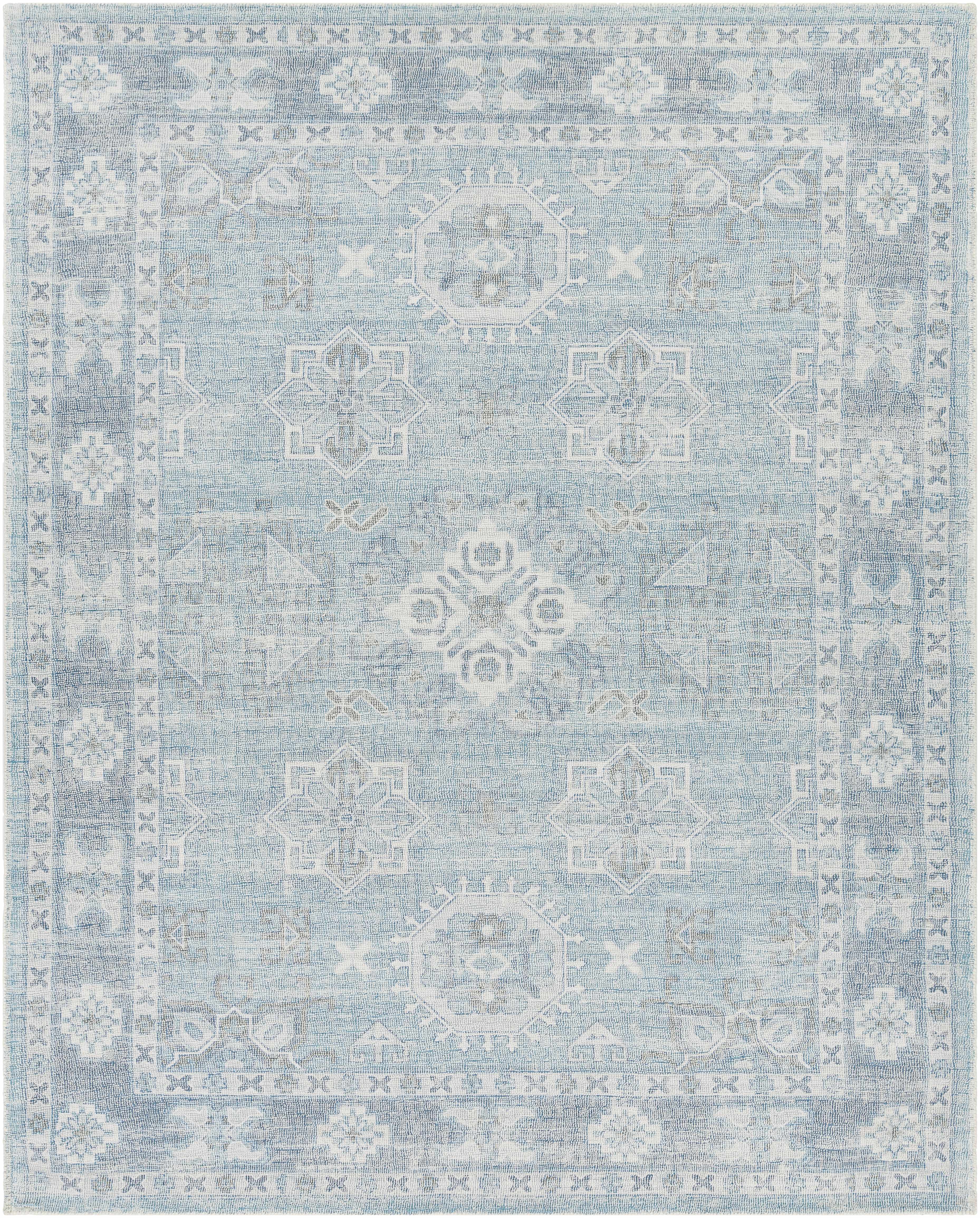Calderbank Sky Blue Wool-Blend Area Rug - Image 9