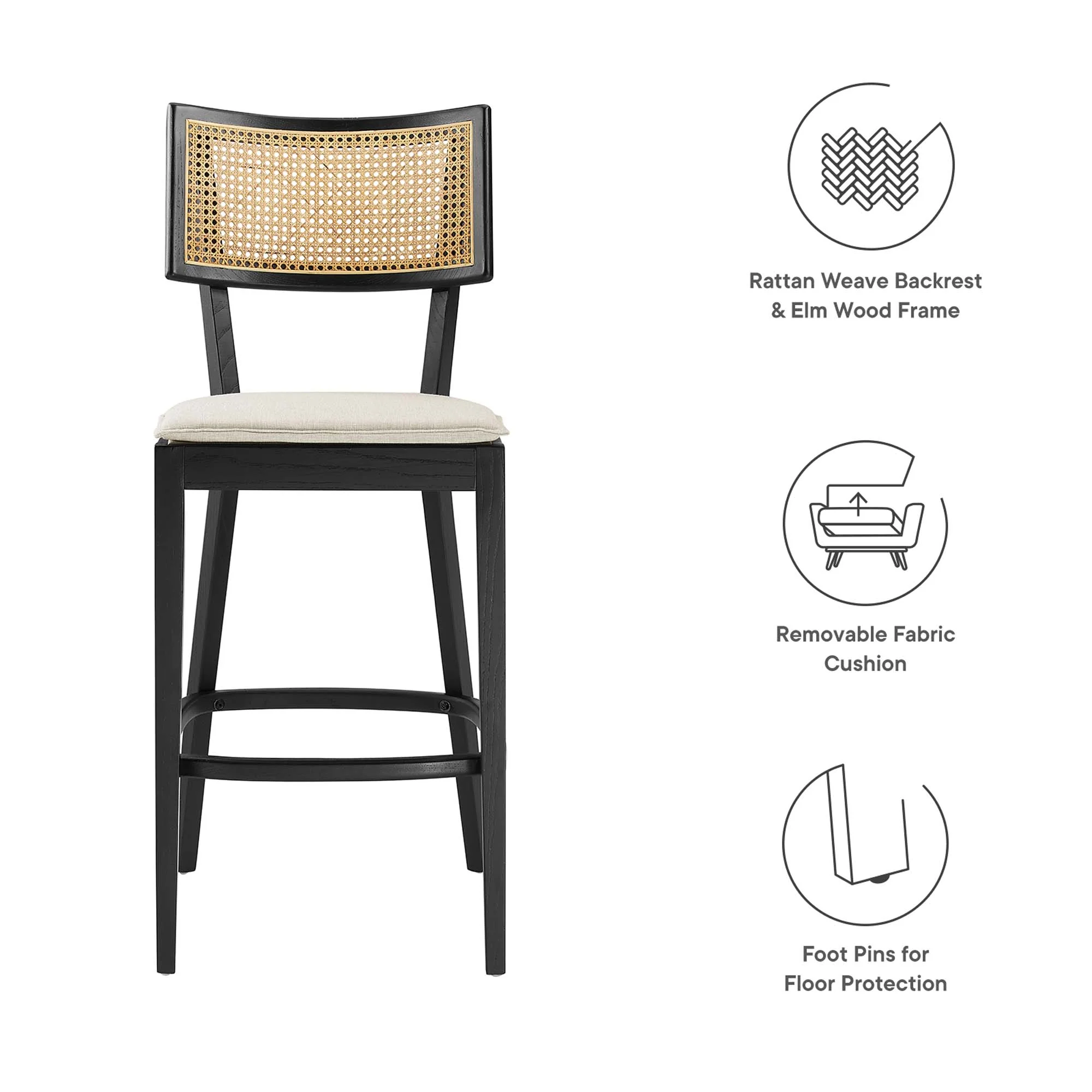 Caledonia Wood Bar Stools Set of 2 by Modway - Image 13