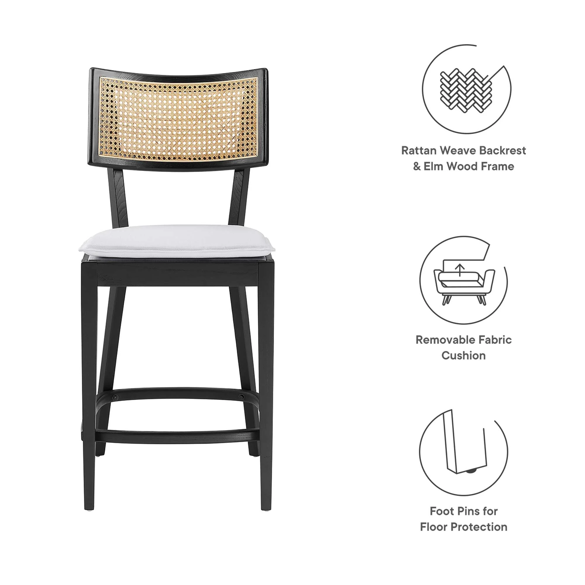 Caledonia Wood Counter Stools Set of 2 by Modway - Image 13