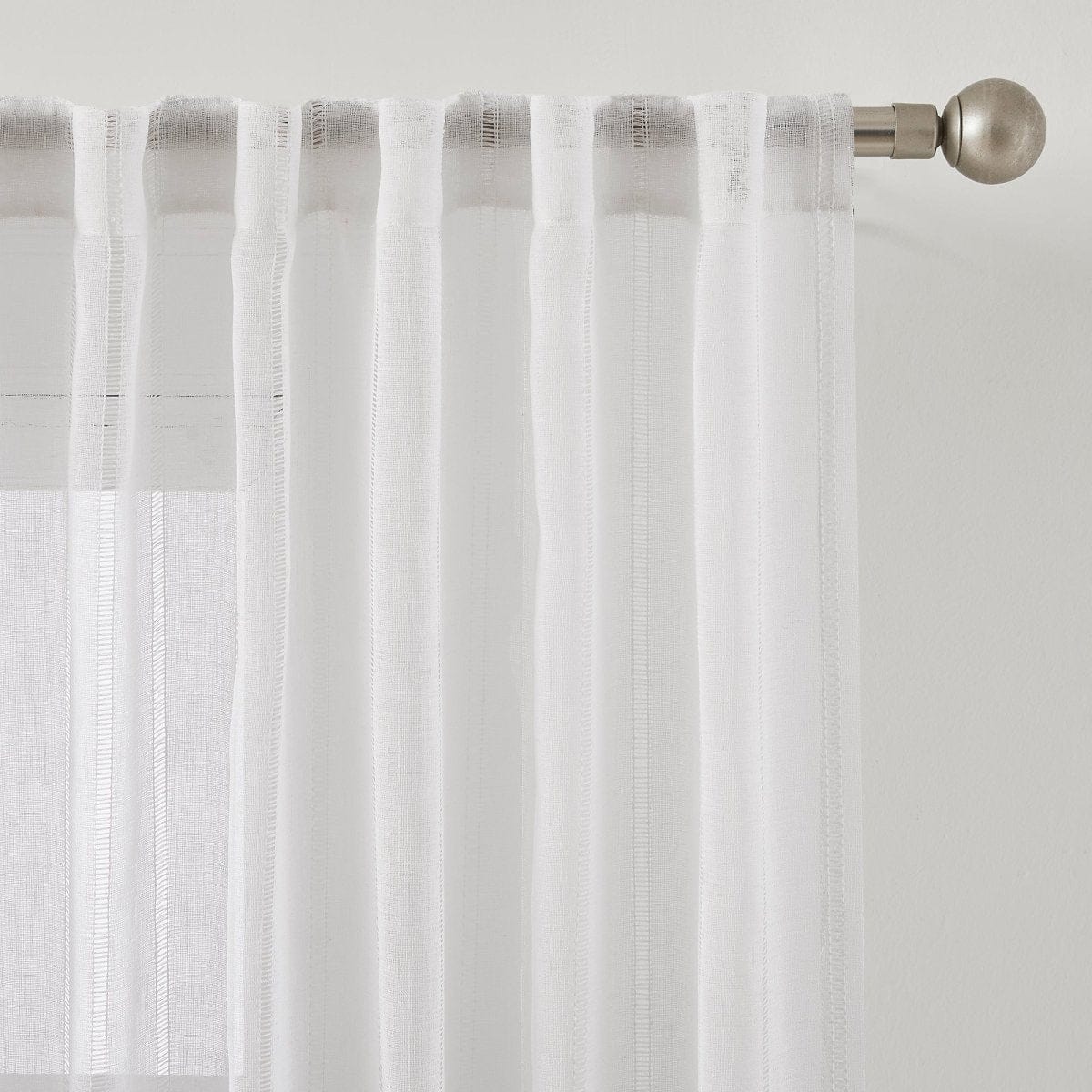 Calia Textured Stripe Sheer Window Curtain Panels - Image 10