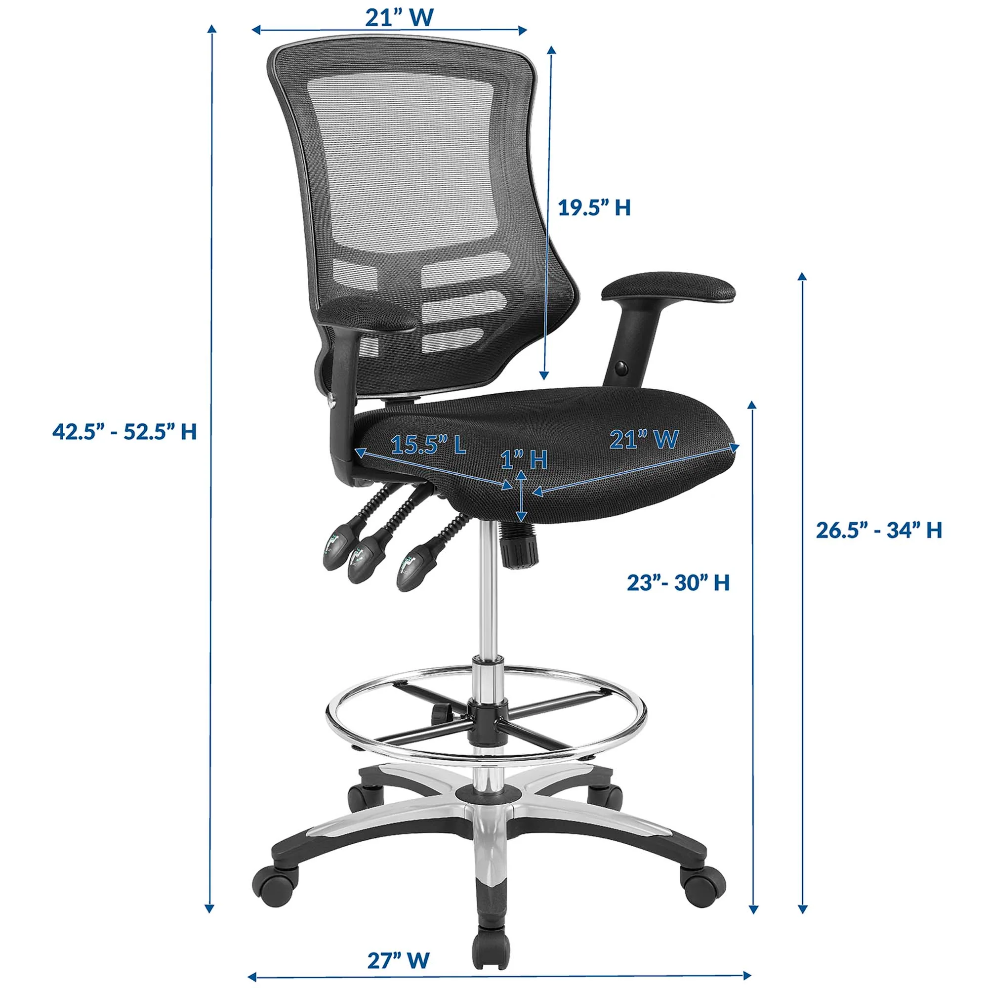 Calibrate Mesh Drafting Chair by Modway - Image 2