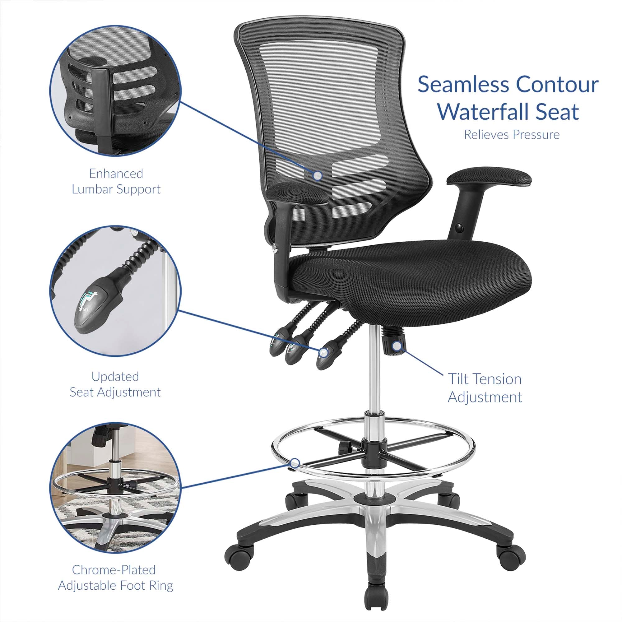 Calibrate Mesh Drafting Chair by Modway - Image 3